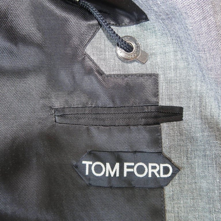 TOM FORD 46 Heather Gray Linen / Wool / Silk Parka Jacket Coat For Sale ...