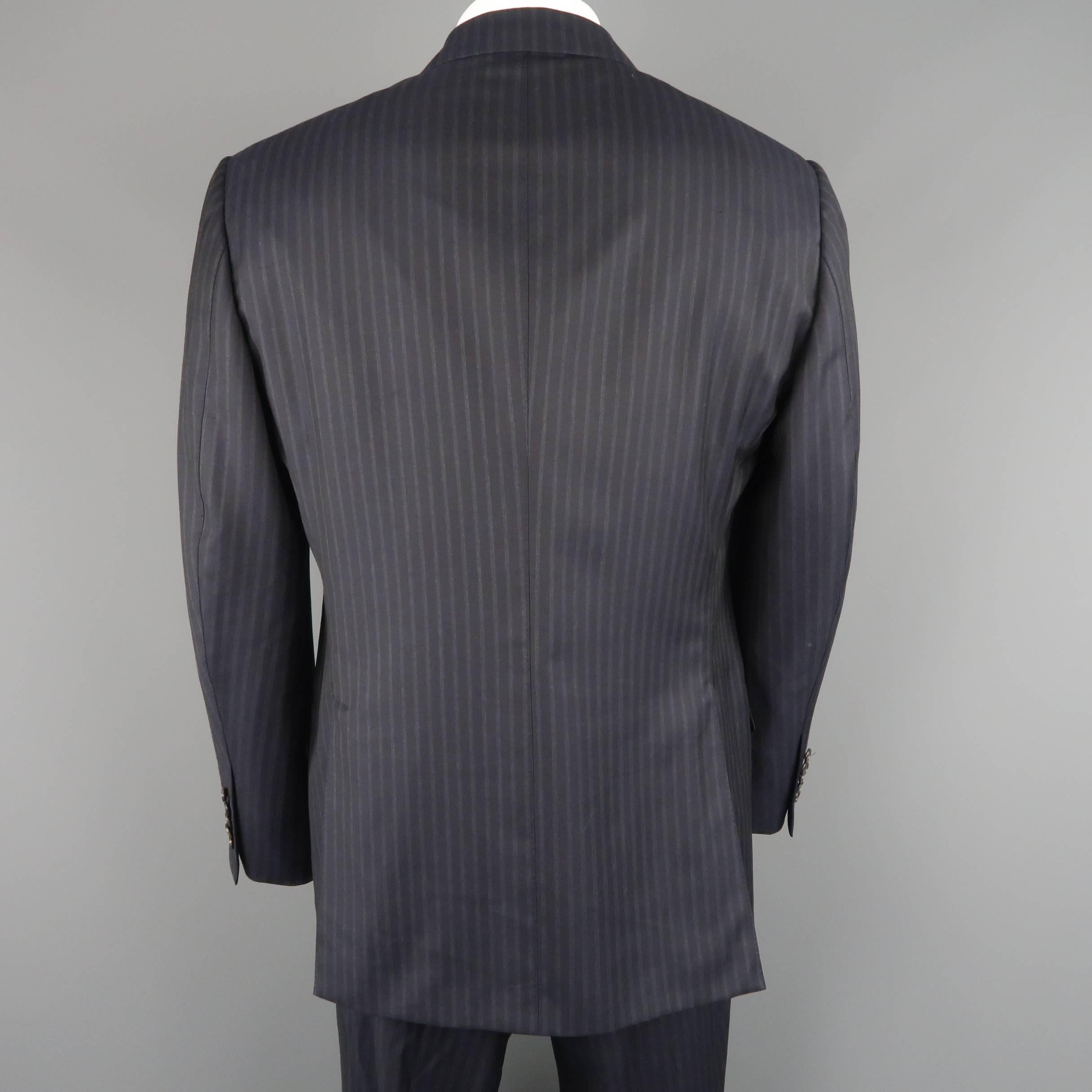 Tom Ford Men's Black Stripe Wool Notch Lapel Suit 1