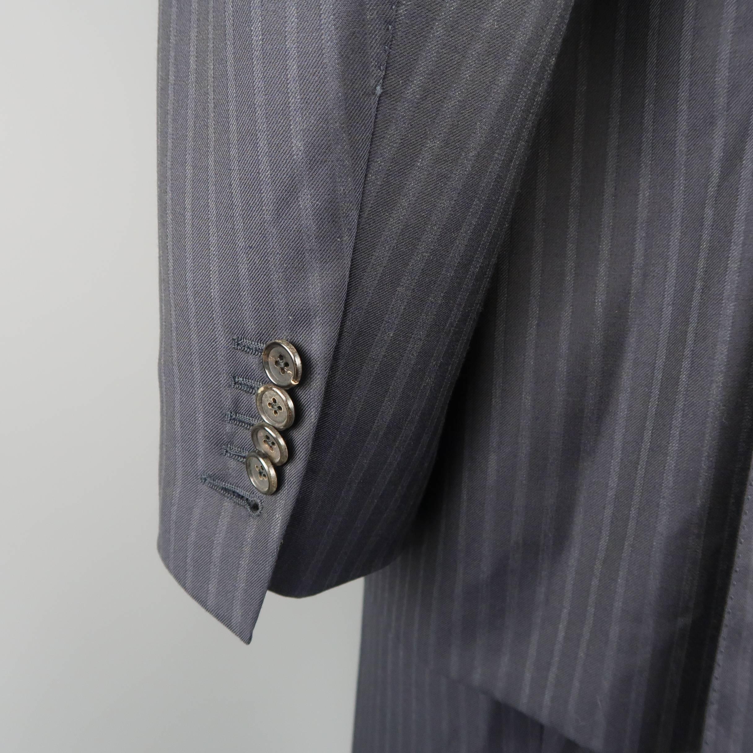 Tom Ford Men's Black Stripe Wool Notch Lapel Suit 3