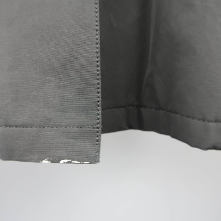 Prada Men's Black Solid Cotton / Polyester Canvas Hidden Placket Car ...