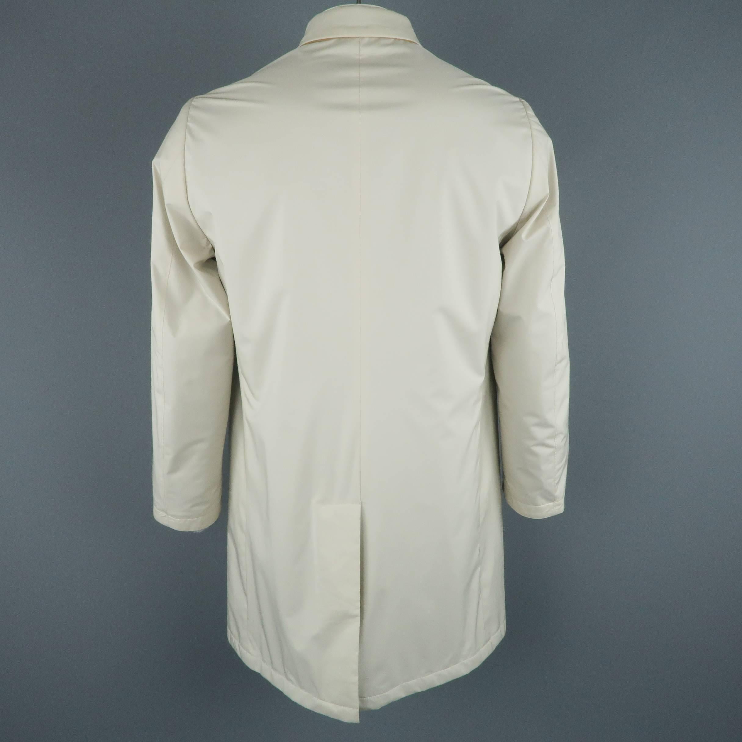 Gray Men's LORO PIANA M Khaki Polyester Blend Cashmere Lined Car Coat