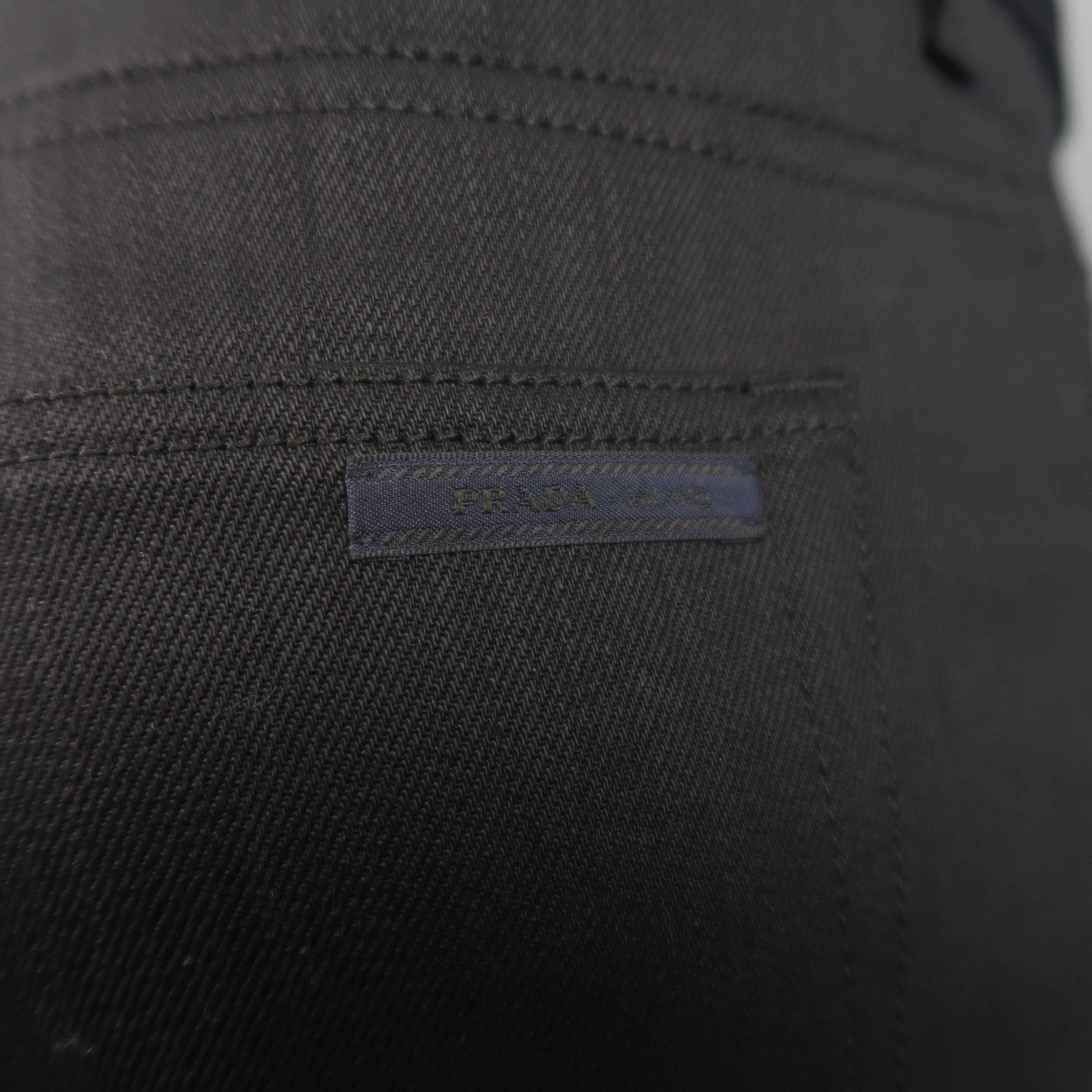 Men's PRADA Size 34 - Black Cotton Blend Coated Denim Tight Fit Jeans 4