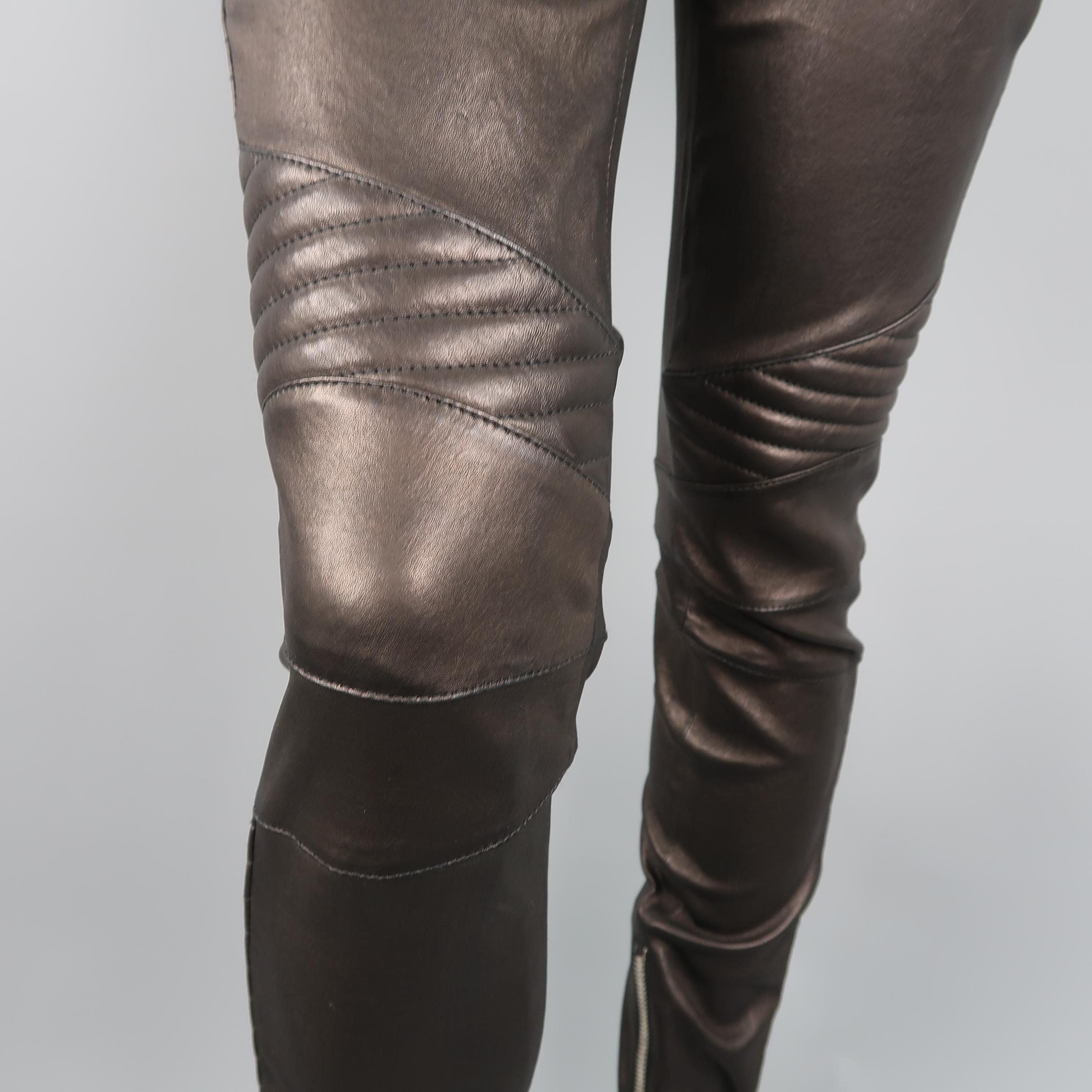 balmain leather pants