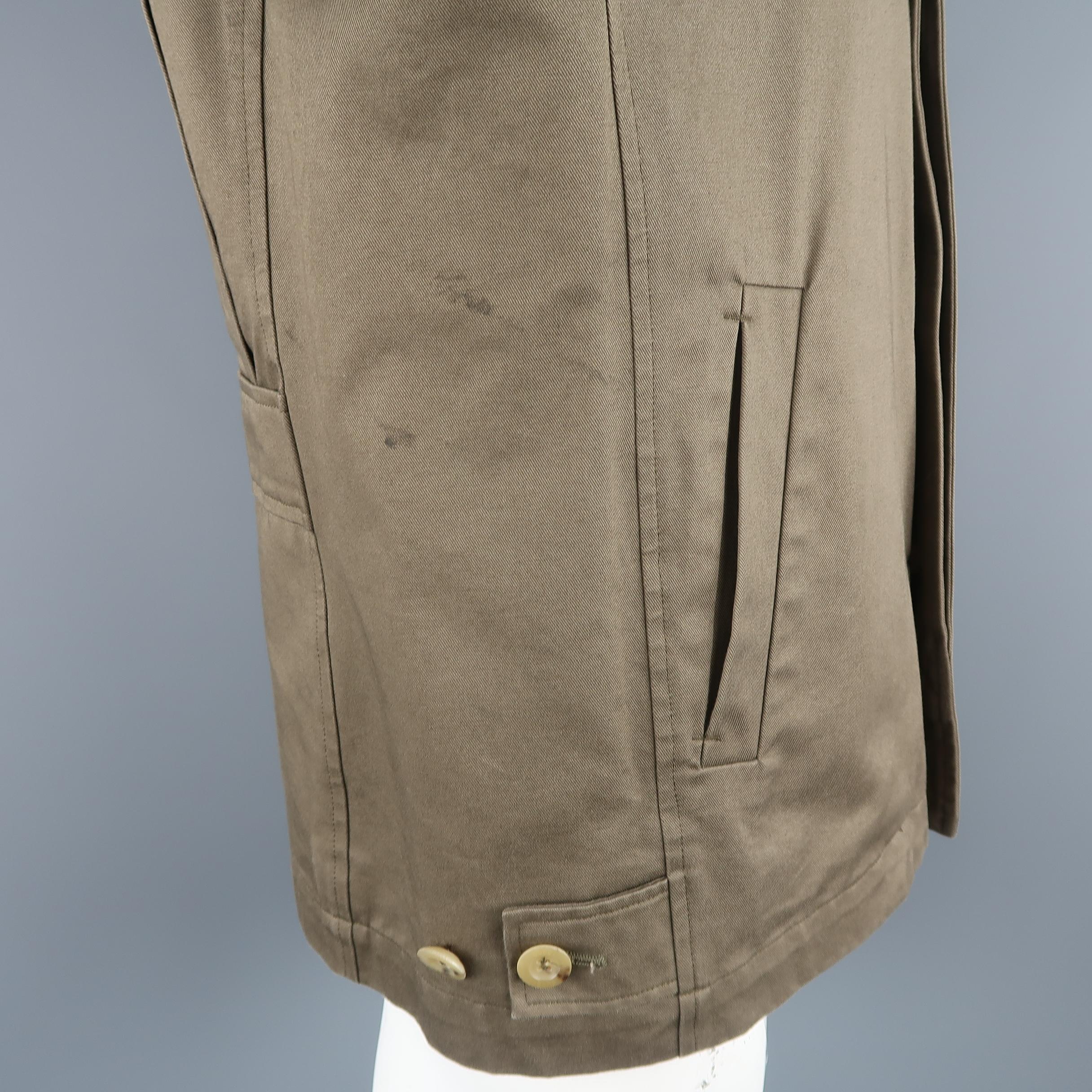 GUCCI by TOM FORD 42 Olive Green Cotton Hidden Placket Army Jacket 1