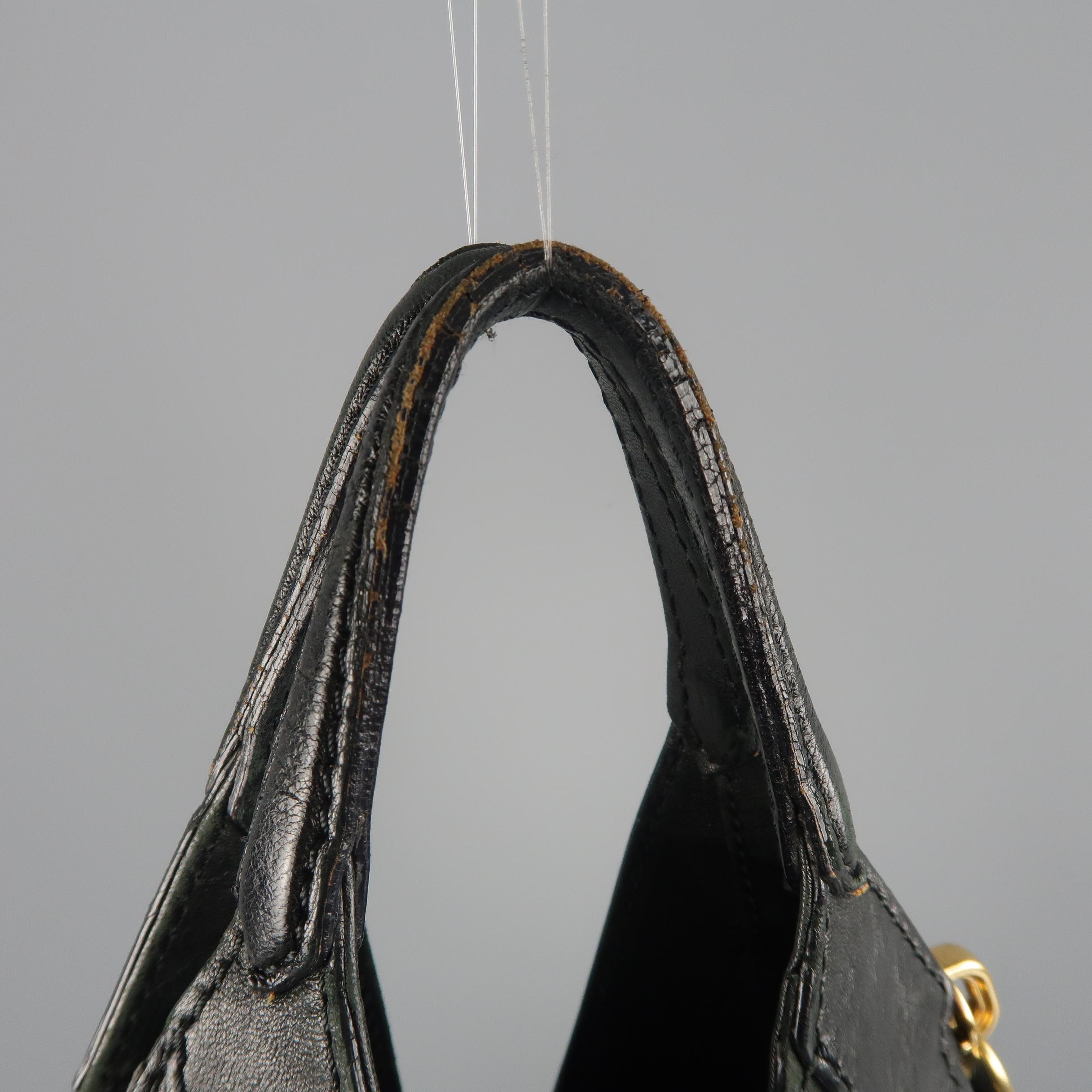 givenchy tinhan shoulder tote bag black leather gold studded