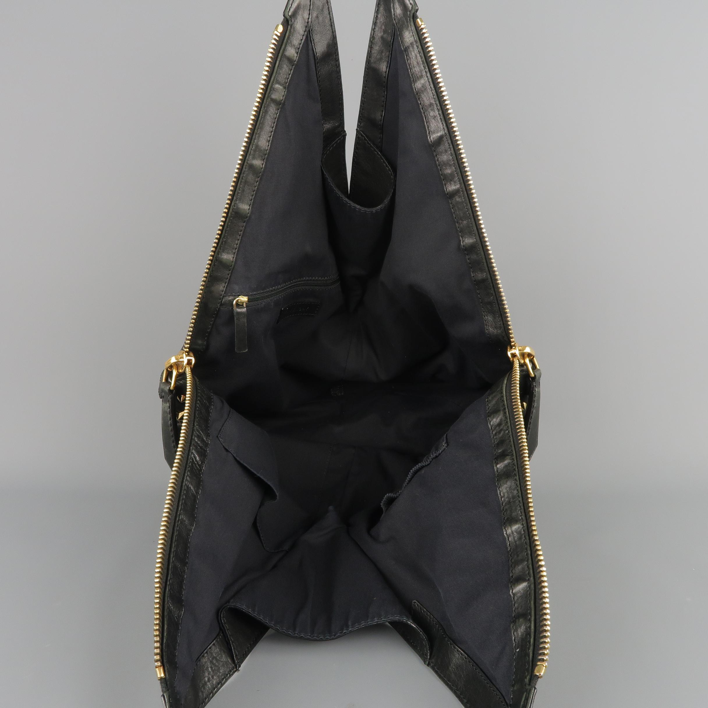 GIVENCHY Black Leather Gold Studded TINHAN Large Hobo Bag 3