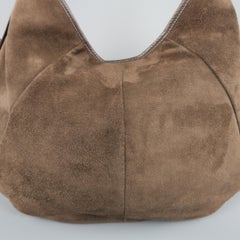 Yves Saint Laurent Mombasa Handtasche aus braunem Wildleder mit silbernem Metallgriff