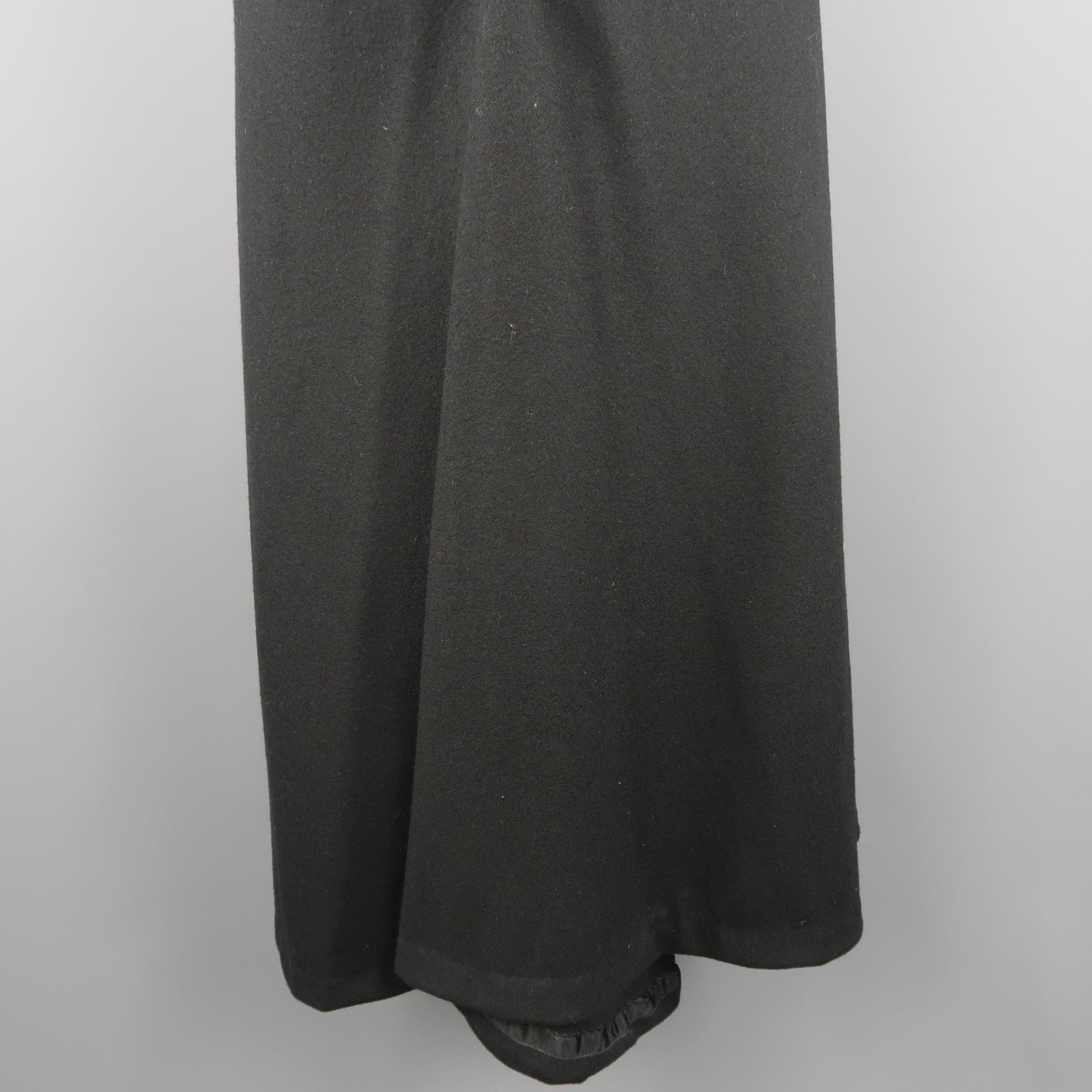 ISSEY MIYAKE Size L Black Wool Pleated A Line Skirt In Good Condition In San Francisco, CA