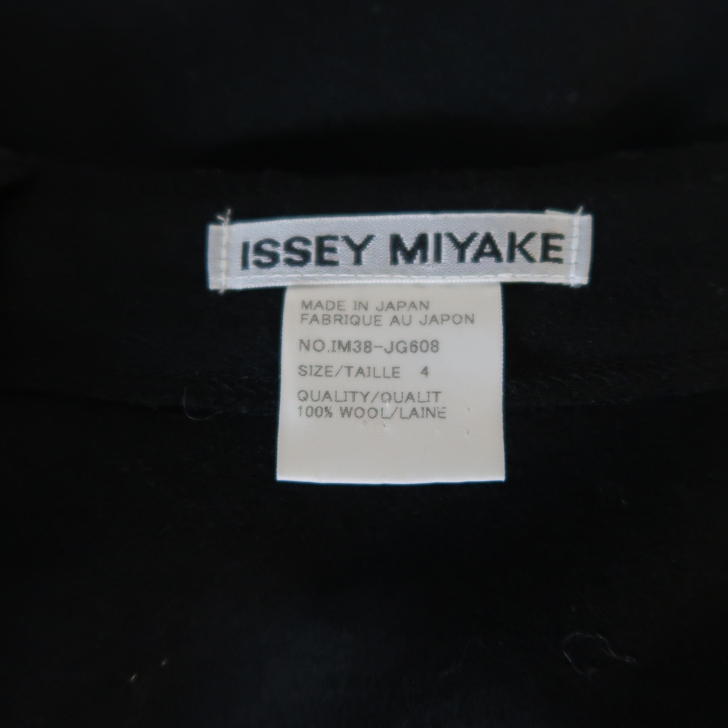 ISSEY MIYAKE Size L Black Wool Pleated A Line Skirt 2
