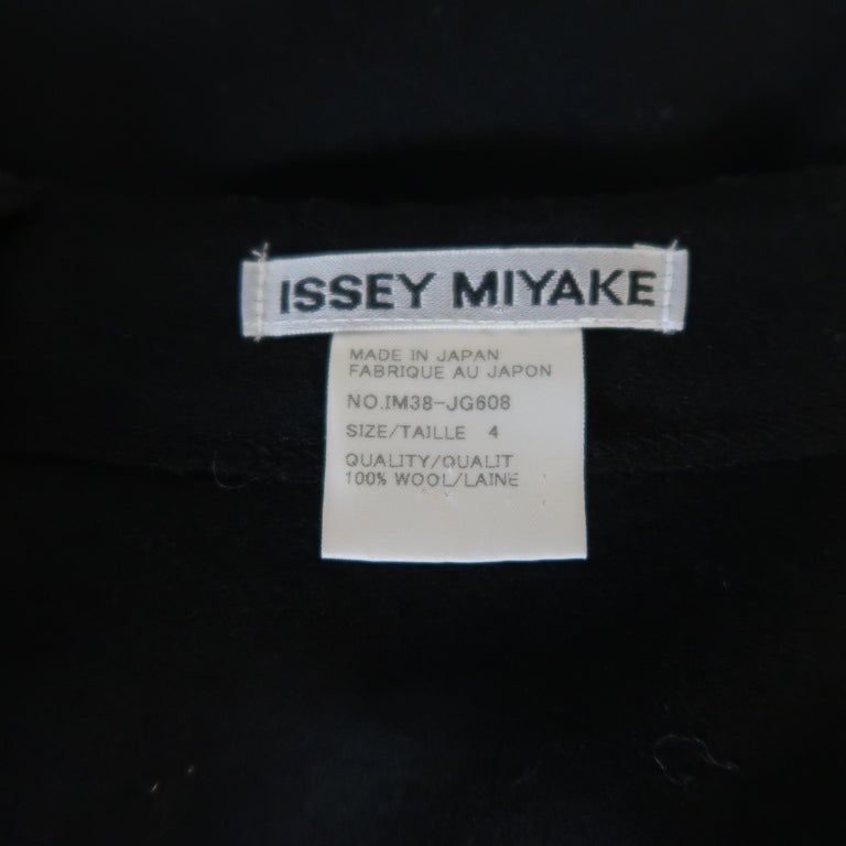 ISSEY MIYAKE Size L Black Wool Pleated A Line Skirt at 1stDibs