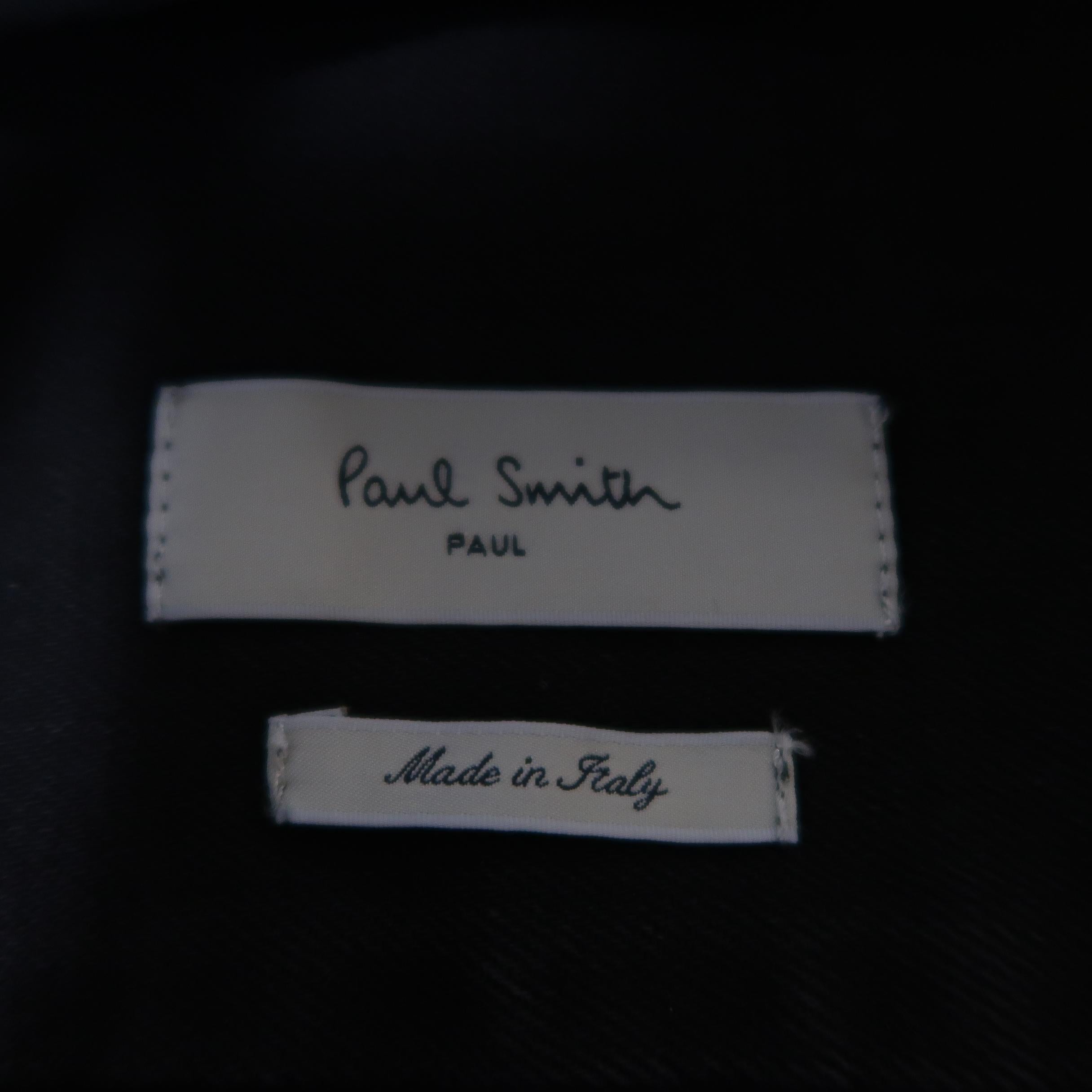 PAUL SMITH Size S Black Denim Detachable Shearling Collar Jacket 4