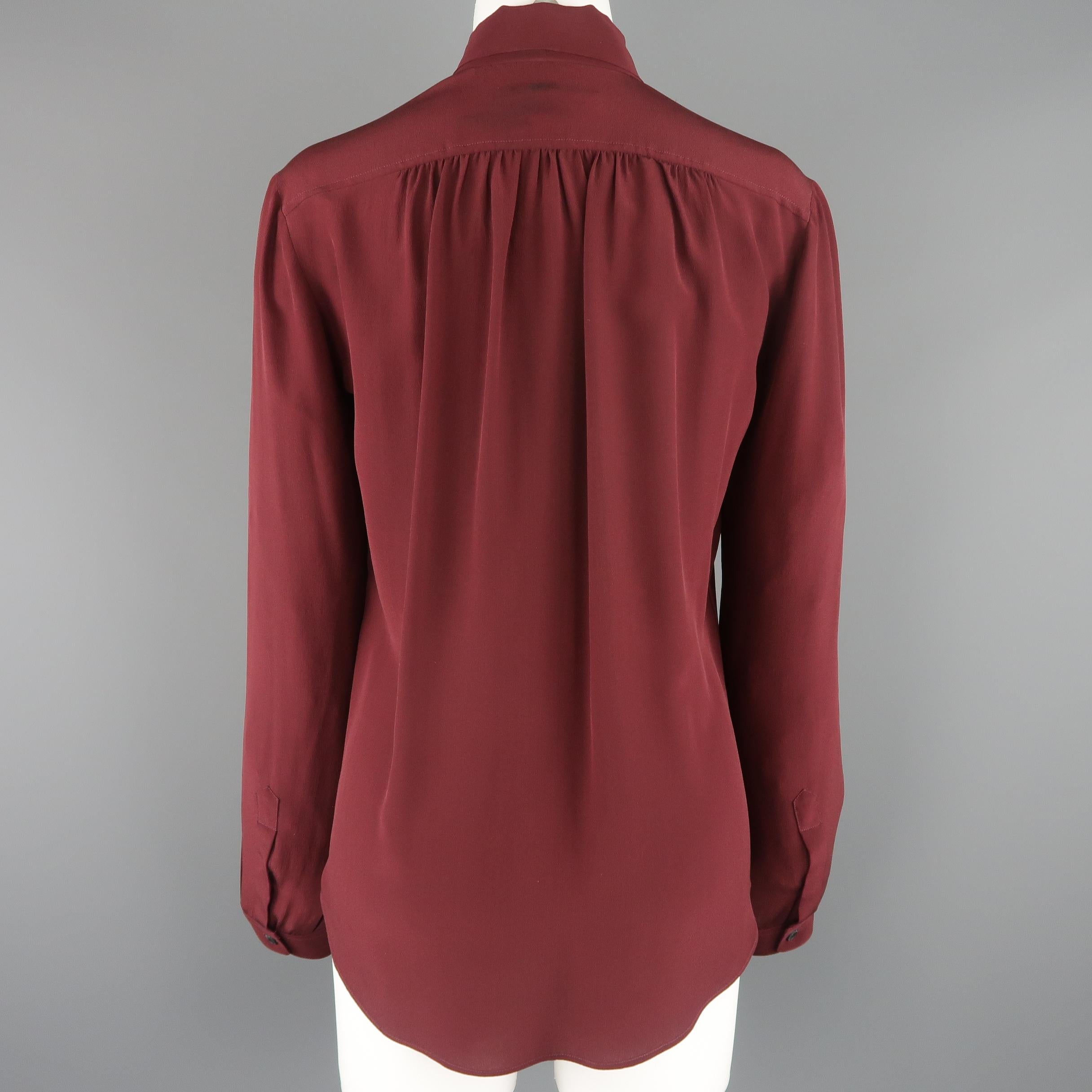 silk burgundy blouse