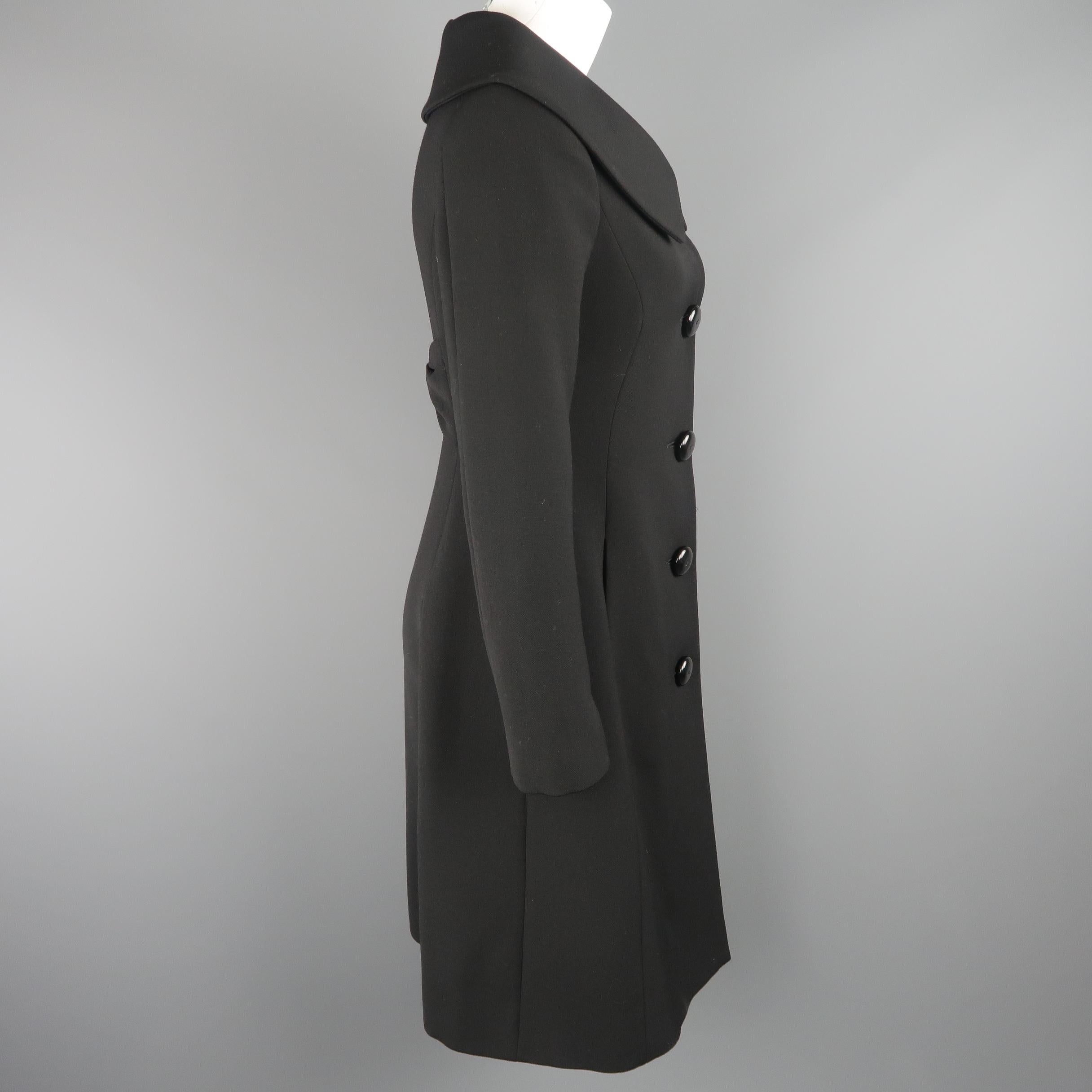  MOSCHINO Size 4 Black Oversized Collar Bow Coat In Excellent Condition In San Francisco, CA