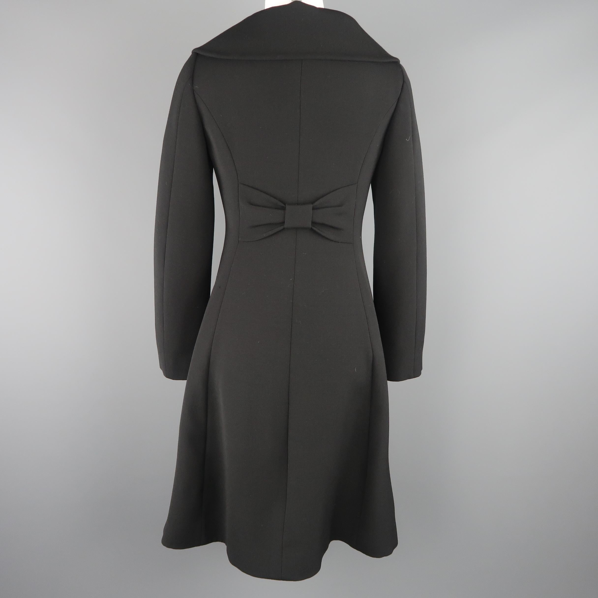 Women's  MOSCHINO Size 4 Black Oversized Collar Bow Coat