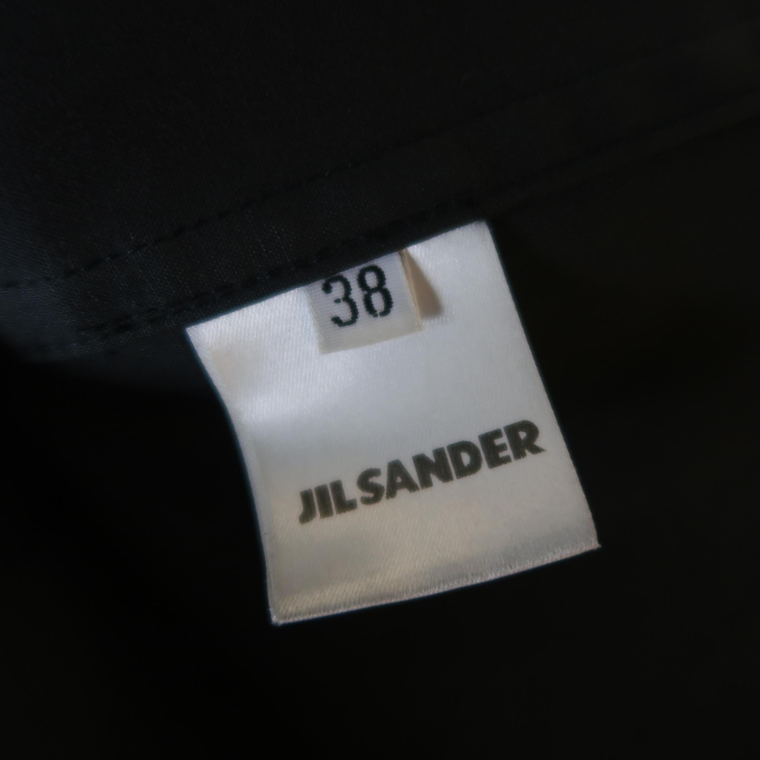 JIL SANDER Black Coated Cotton Twill Hooded Jacket 3