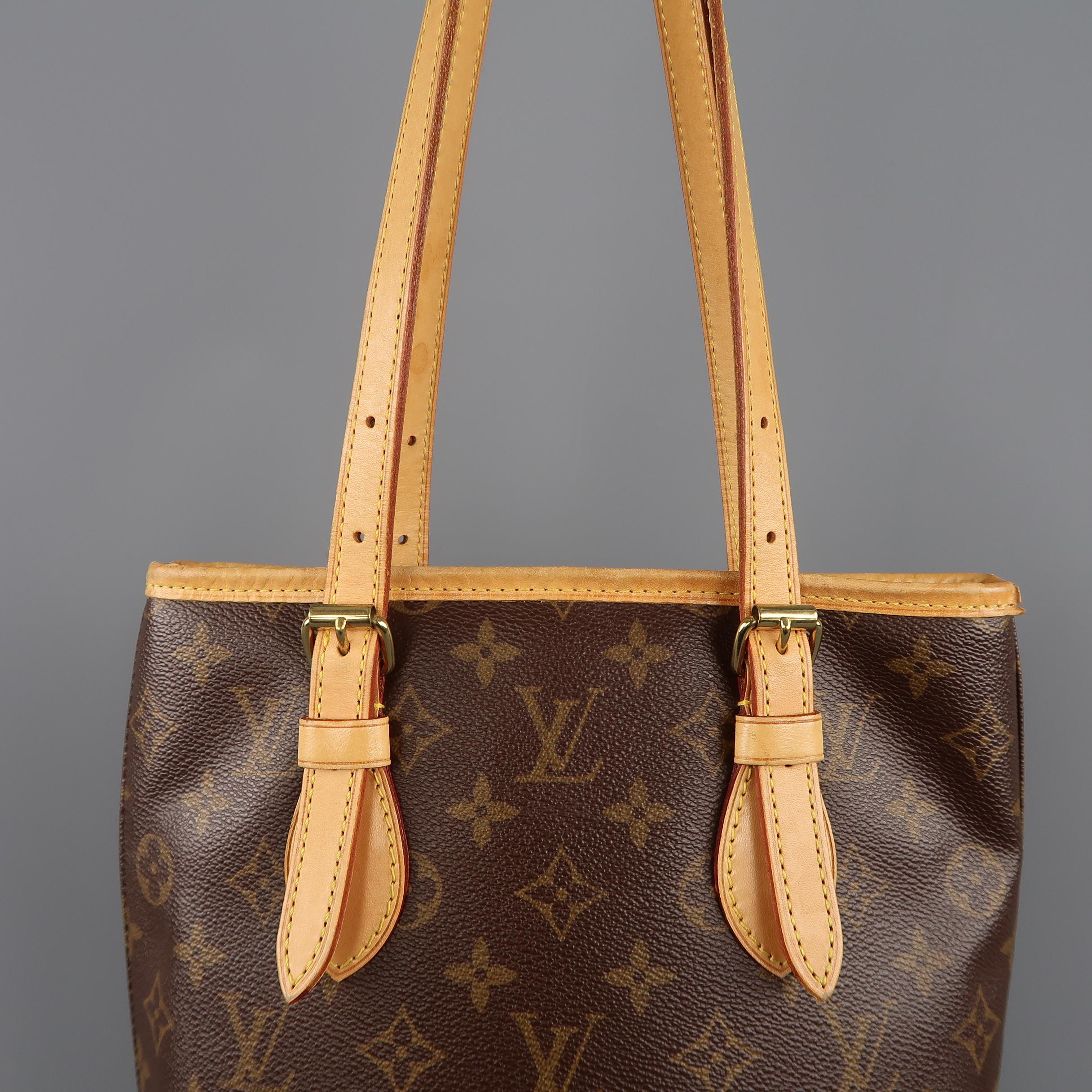 LOUIS VUITTON Brown Monogram Coated Canvas BUCKET Handbag In Fair Condition In San Francisco, CA