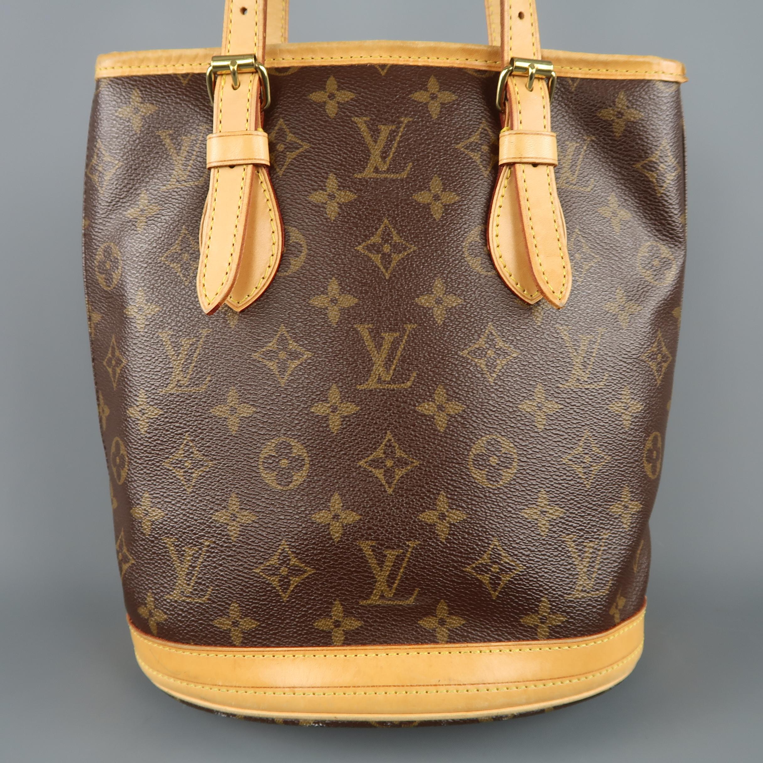 Women's LOUIS VUITTON Brown Monogram Coated Canvas BUCKET Handbag