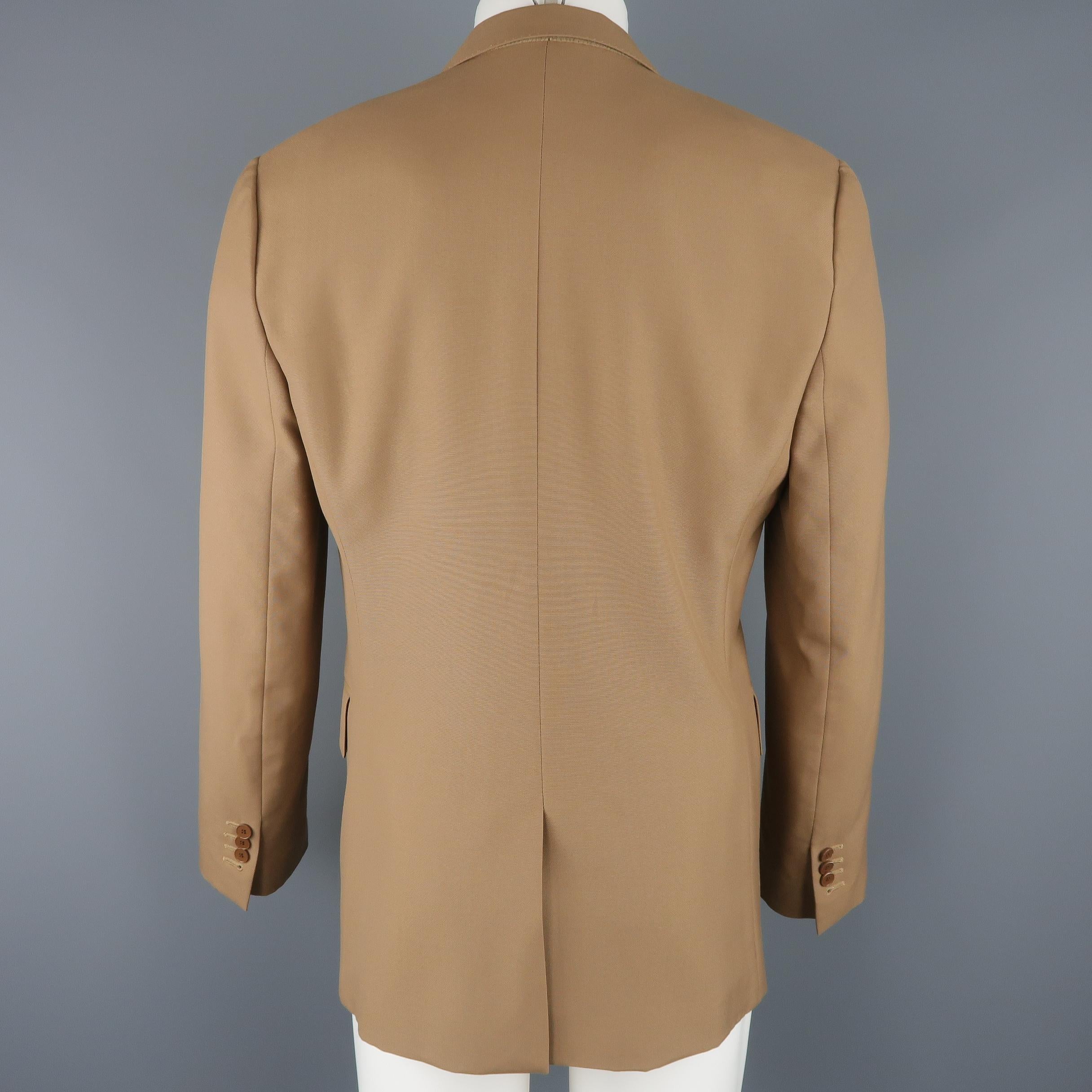 Men's BALENCIAGA 42 Tan Wool Blend Two Button Single Breasted Sport Coat / Jacket