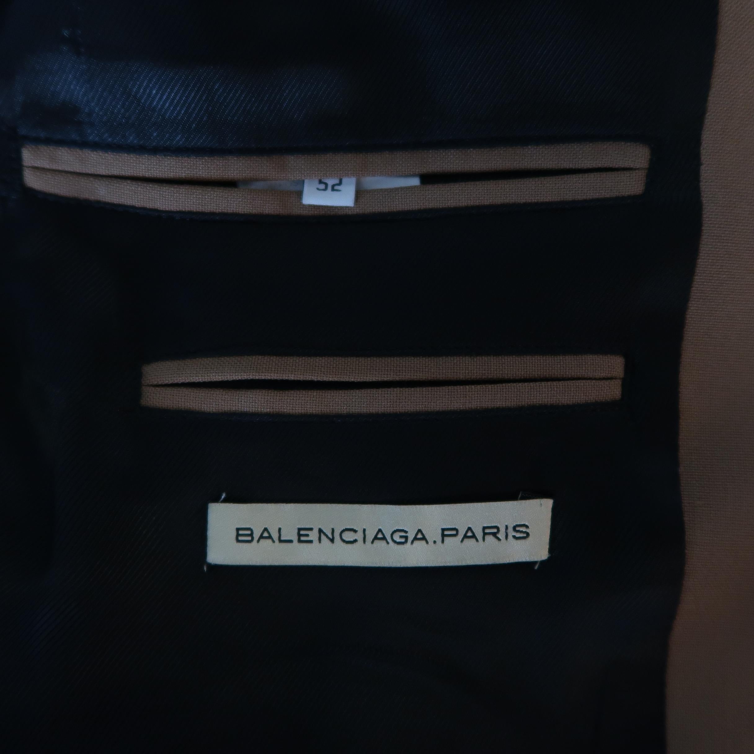 BALENCIAGA 42 Tan Wool Blend Two Button Single Breasted Sport Coat / Jacket 2