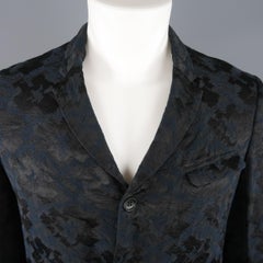 COMME des GARCONS M Black & Navy Jacquard 3 Button Jacket