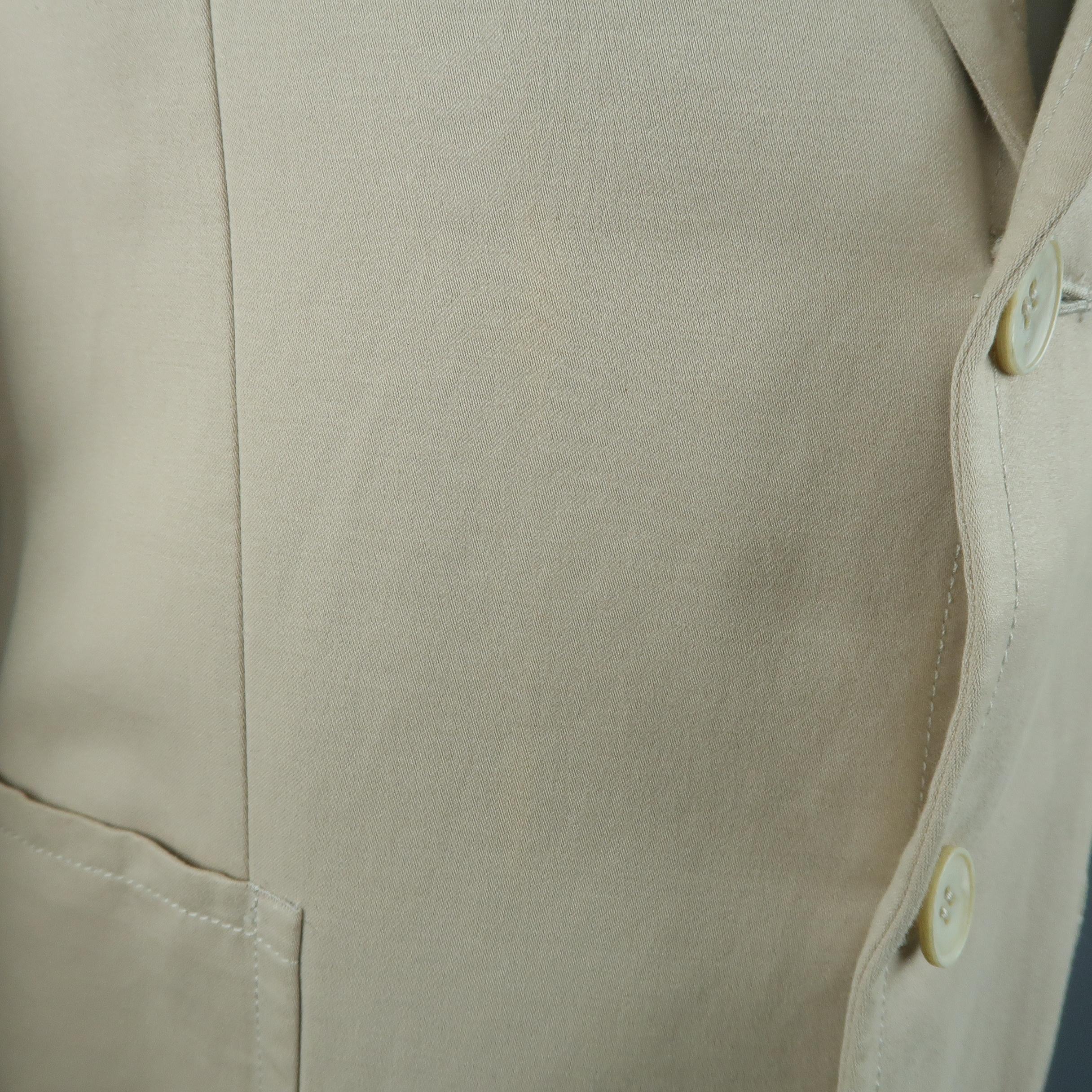GUCCI by TOM FORD 38 Beige Solid Linen, Cotton -  Blazer / Sport Coat / Jacket In Fair Condition In San Francisco, CA