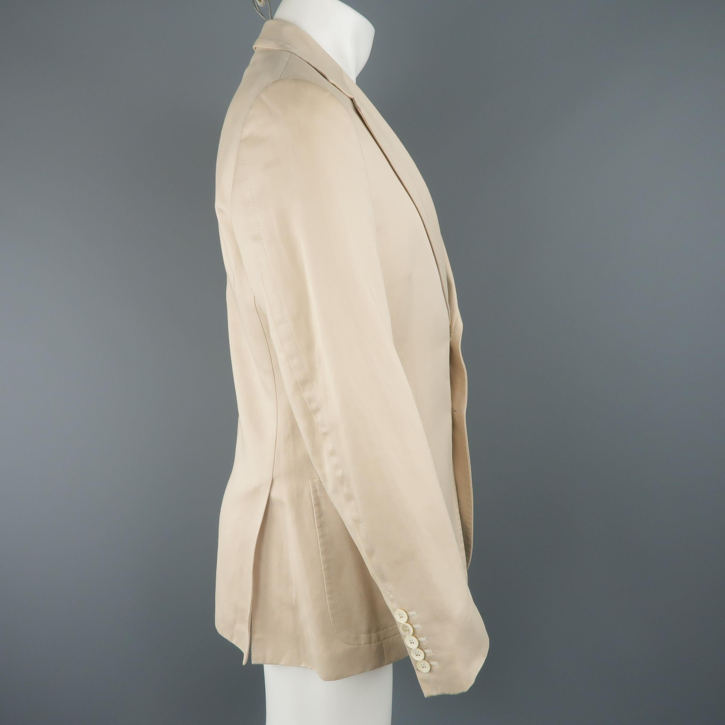 GUCCI by TOM FORD 38 Beige Solid Linen, Cotton -  Blazer / Sport Coat / Jacket 1