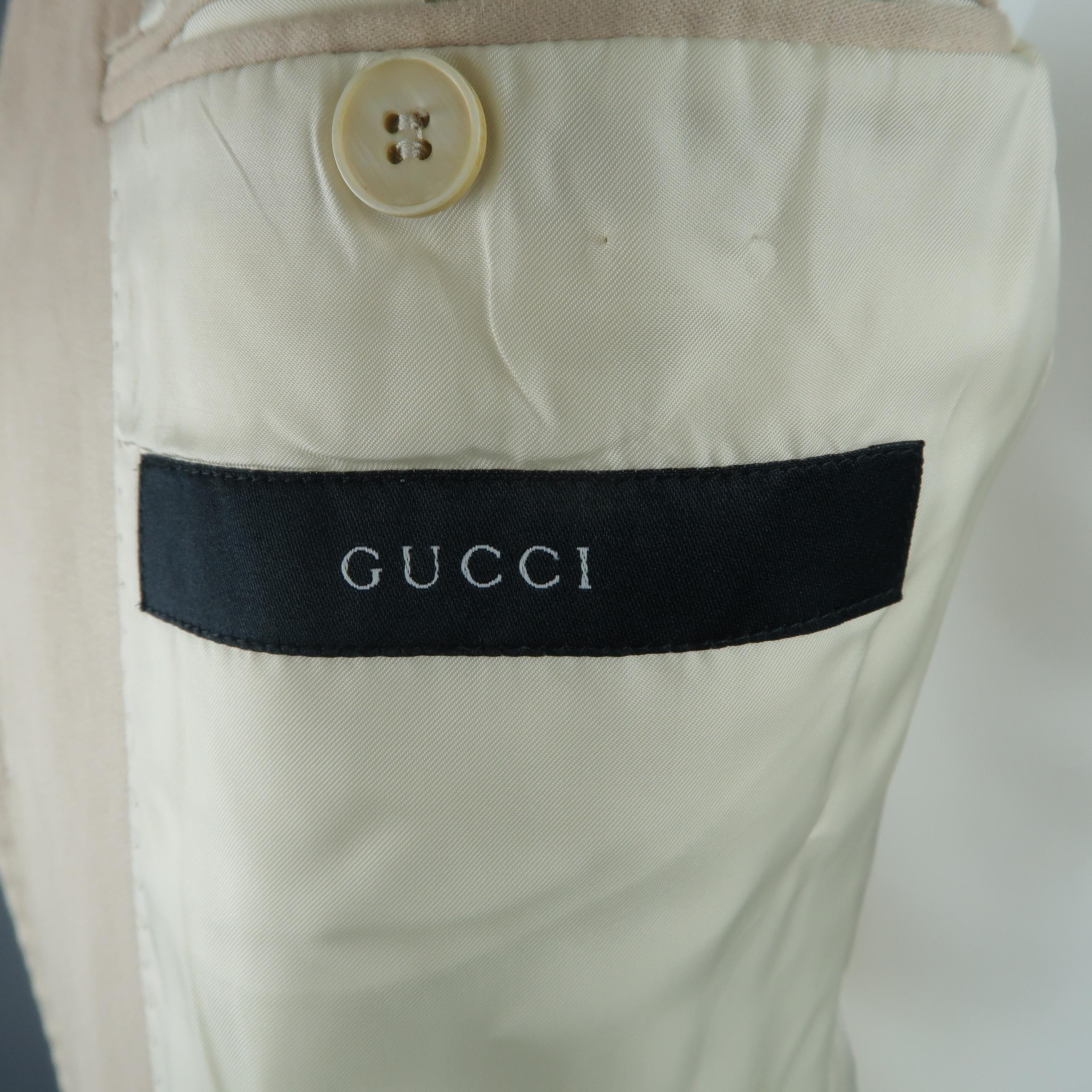 GUCCI by TOM FORD 38 Beige Solid Linen, Cotton -  Blazer / Sport Coat / Jacket 9