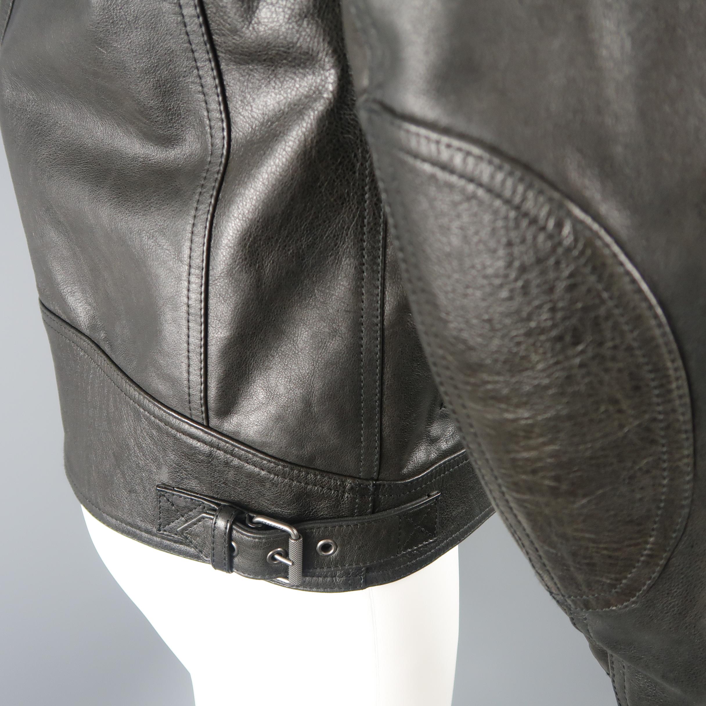 Men's BELSTAFF 38 Black Leather Racemaster 'Gangster 2.0' Leather Jacket / Coat