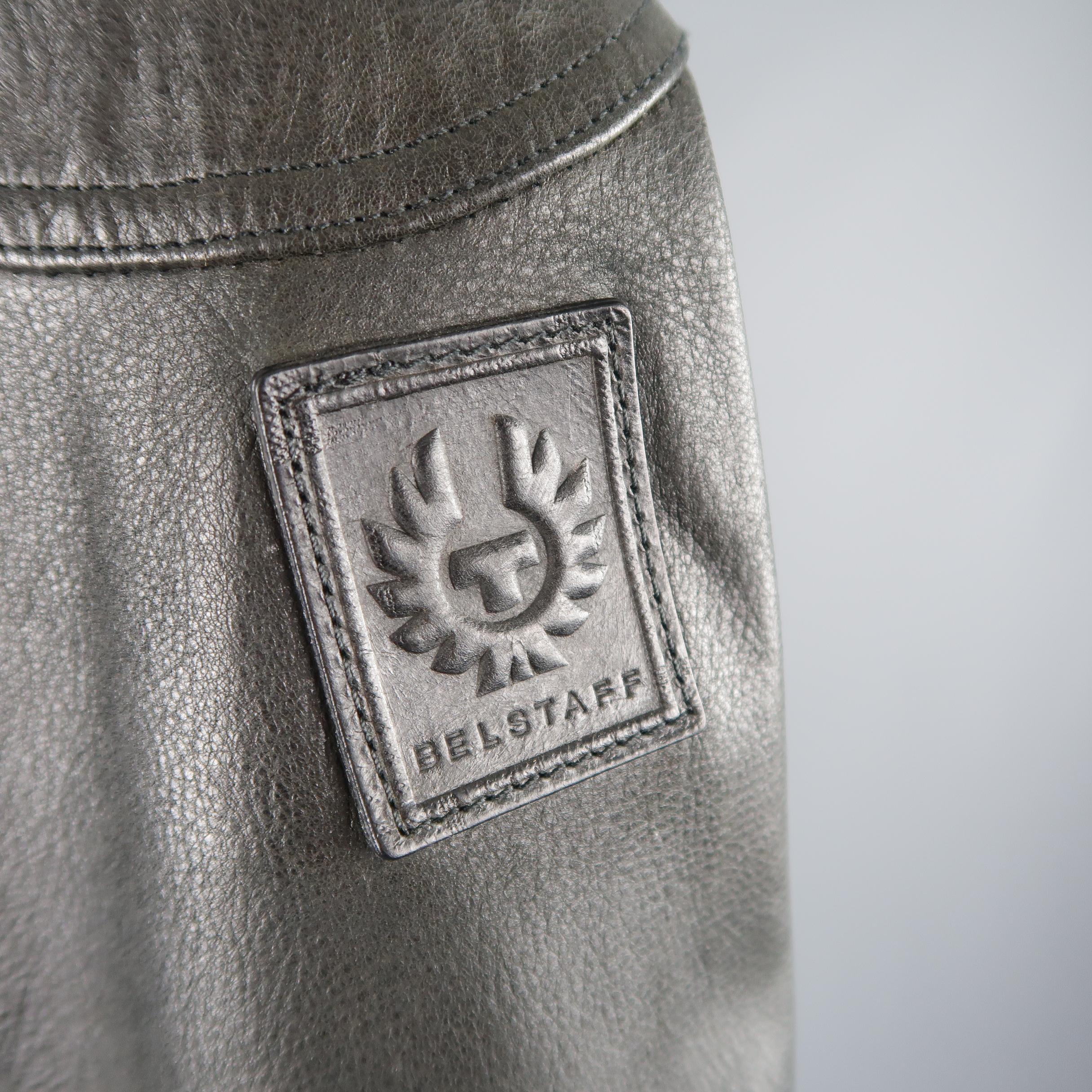 BELSTAFF 38 Schwarzes Leder Racemaster 'Gangster 2.0' Lederjacke / Mantel 3