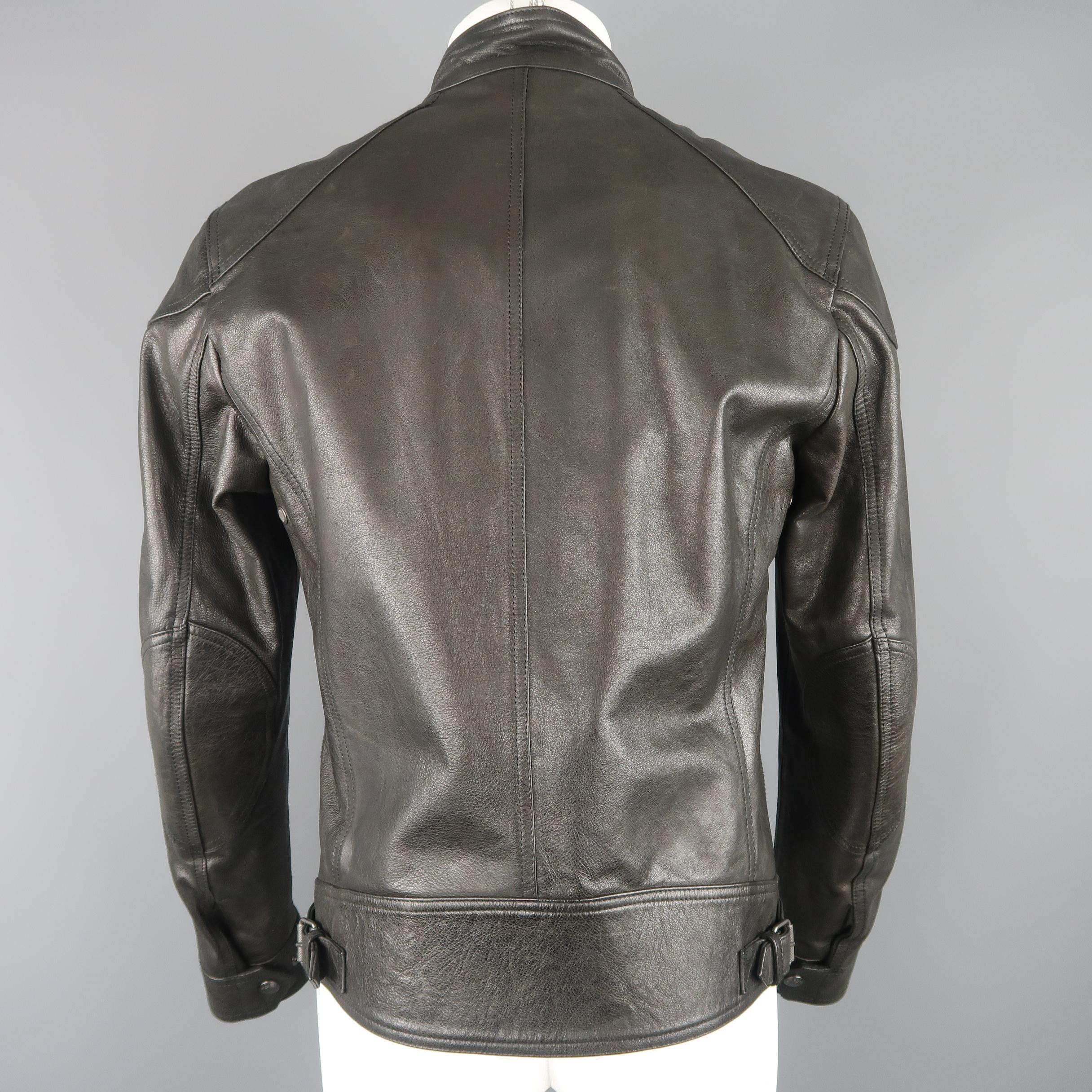 BELSTAFF 38 Black Leather Racemaster 'Gangster 2.0' Leather Jacket / Coat 2