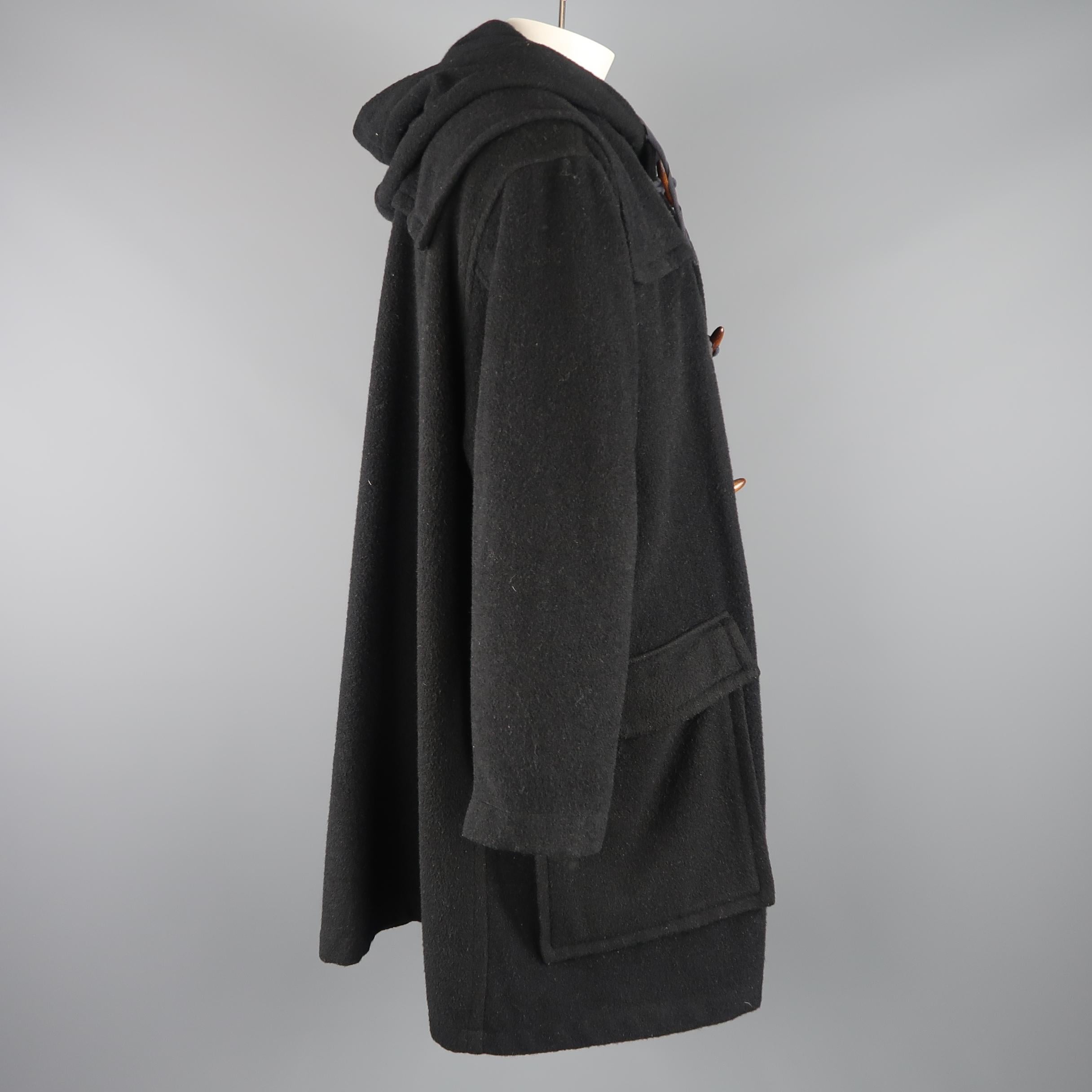 Women's or Men's Junior Gaultier Jean Paul Gaultier Black Oversized Toggle Closure Hooded Coat