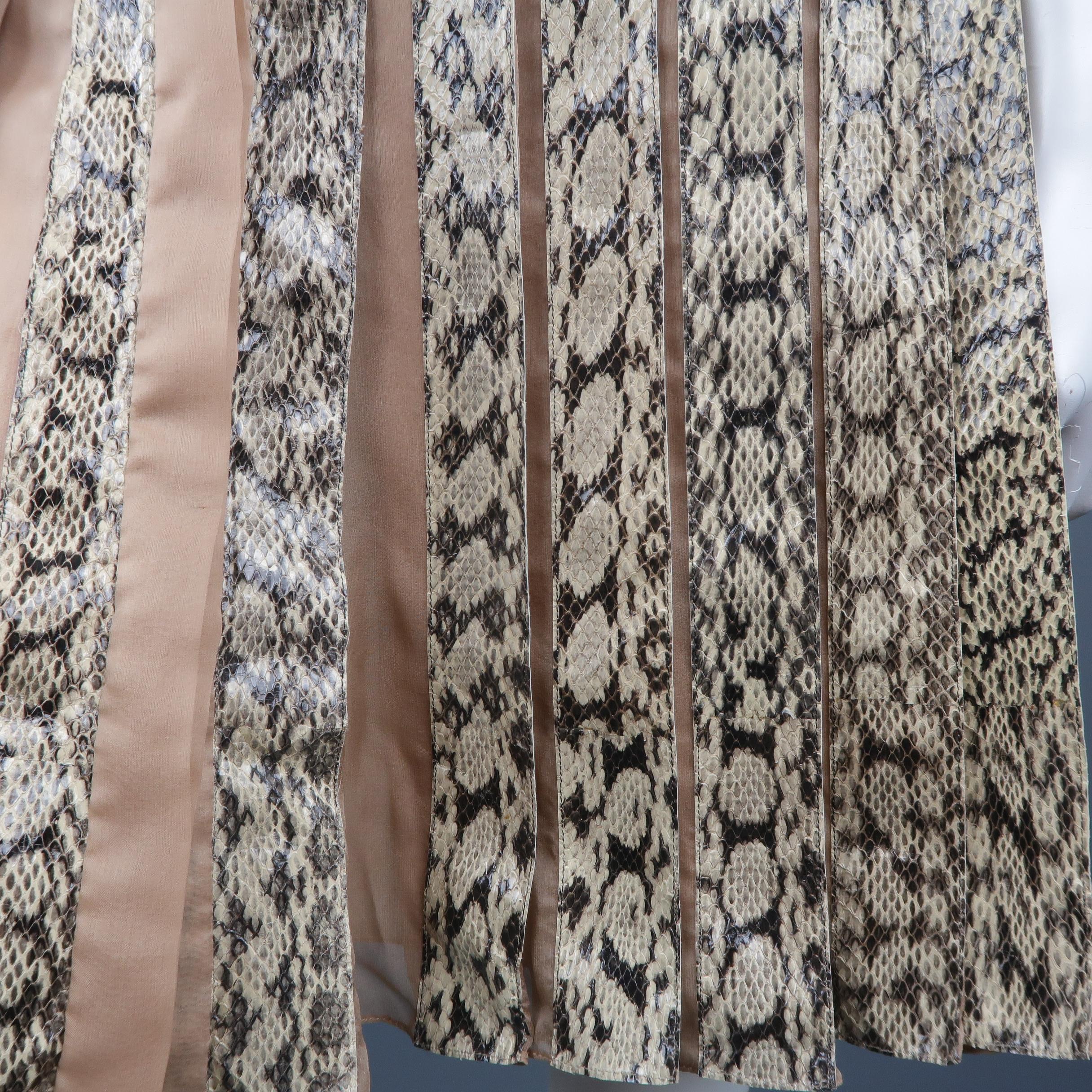 Valentino Silk and Snake Skin Pleated Cocktail Dress, Spring 2013 Runway 1