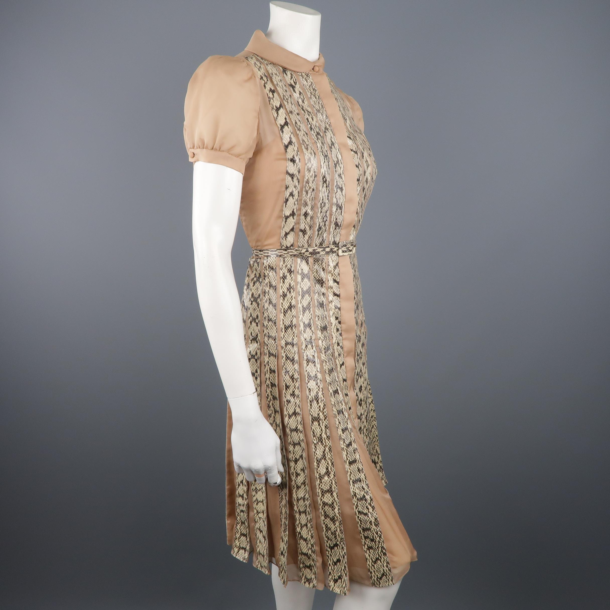 Valentino Silk and Snake Skin Pleated Cocktail Dress, Spring 2013 Runway 2