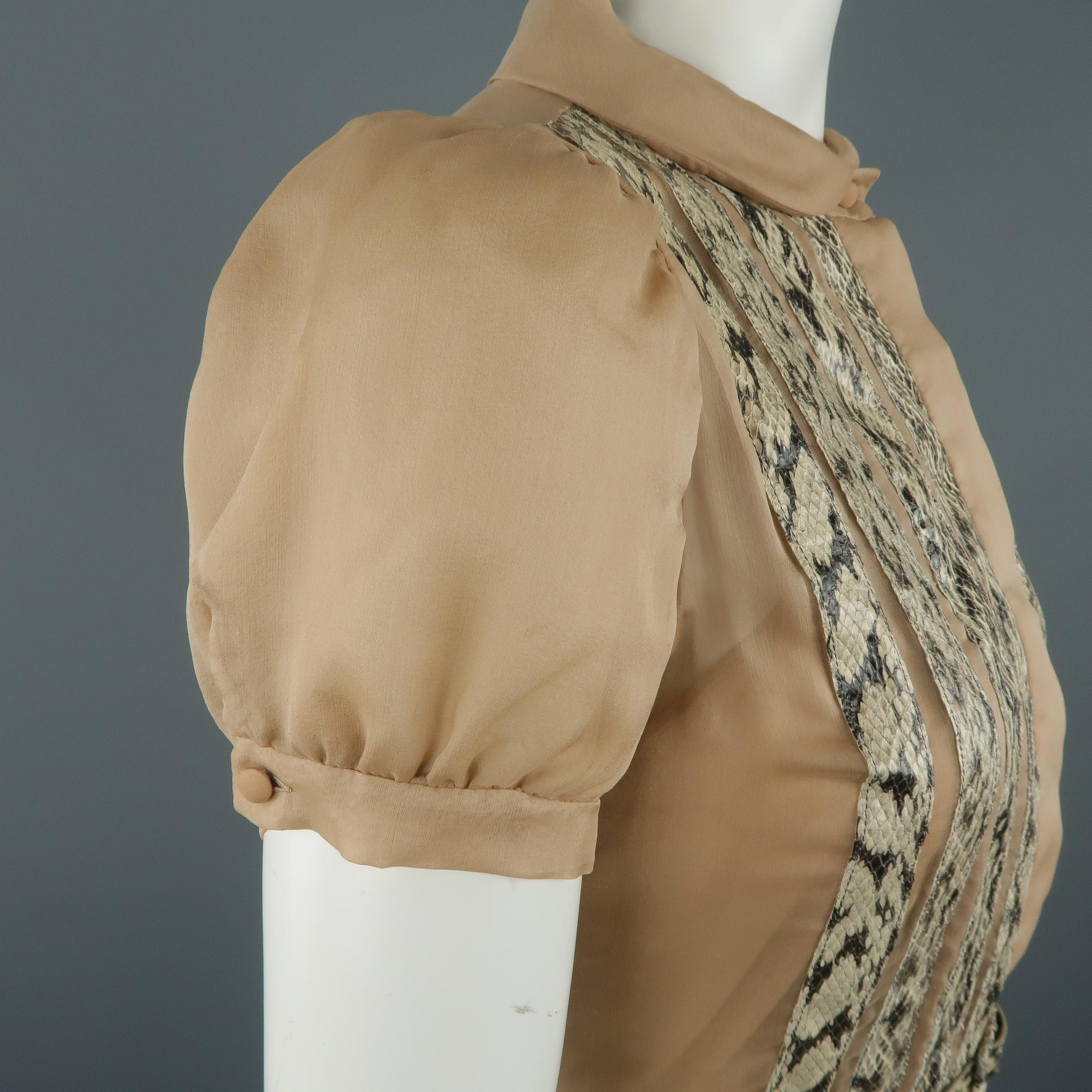 Valentino Silk and Snake Skin Pleated Cocktail Dress, Spring 2013 Runway 3