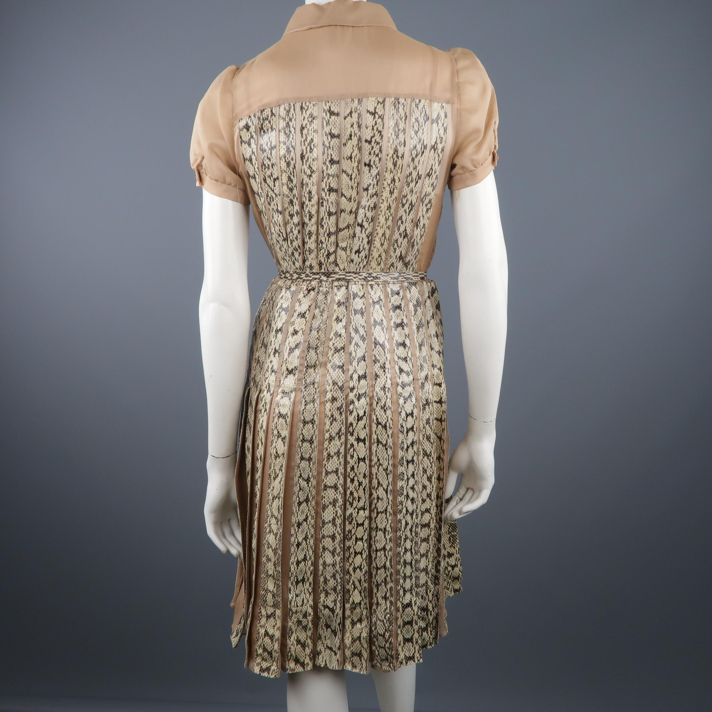 Valentino Silk and Snake Skin Pleated Cocktail Dress, Spring 2013 Runway 4