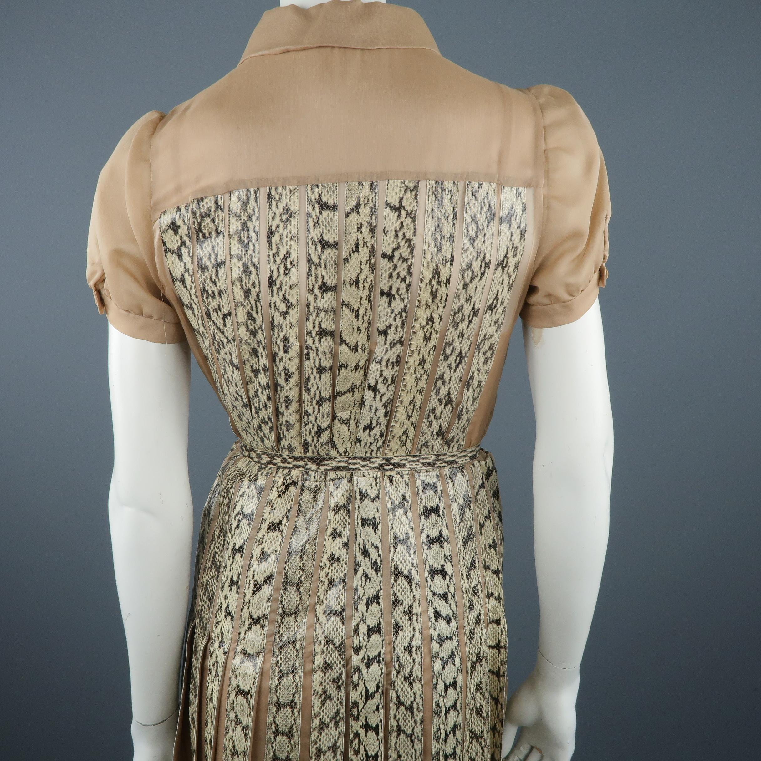 Valentino Silk and Snake Skin Pleated Cocktail Dress, Spring 2013 Runway 5