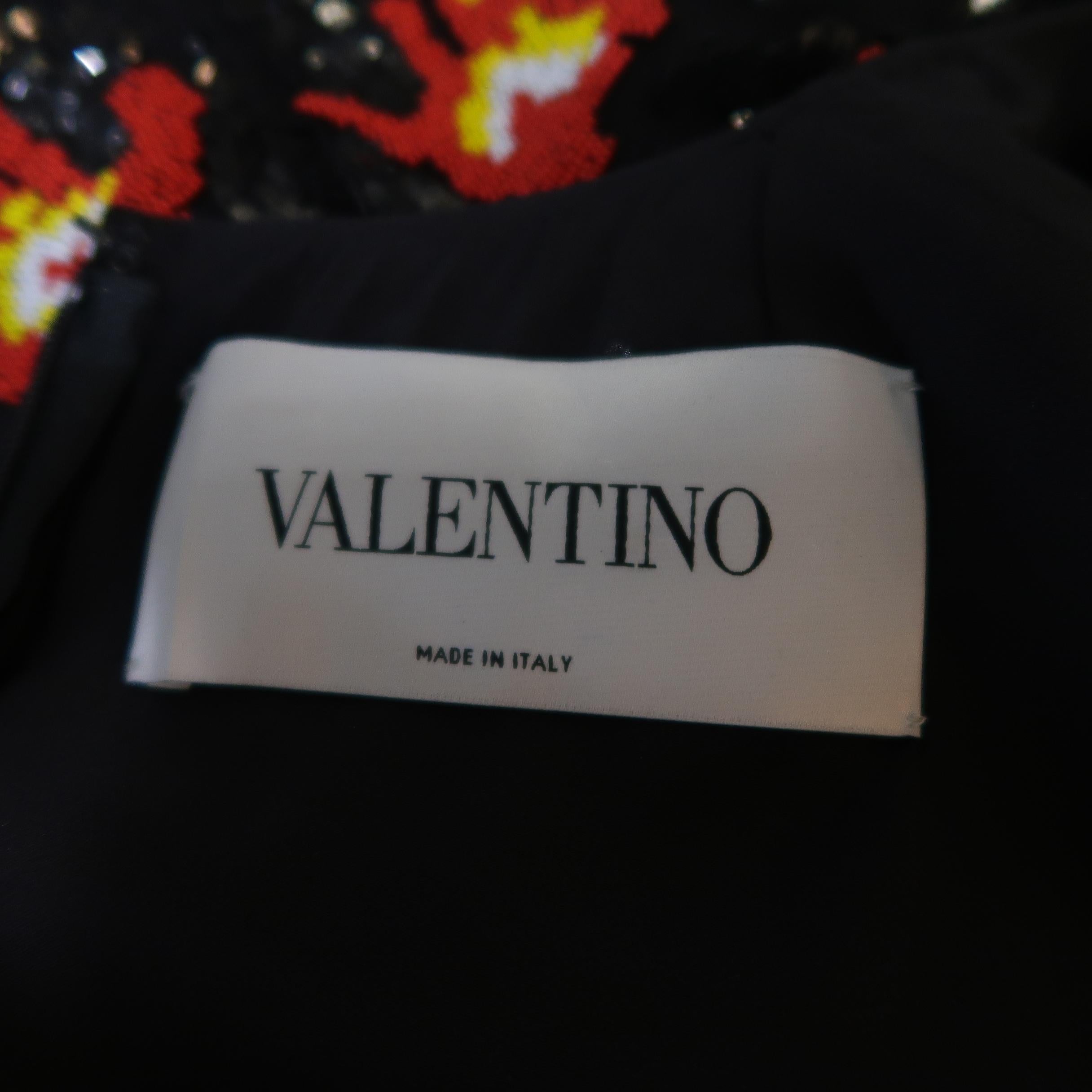 Valentino Women's Resort 2015 Runway Black Beaded Romper Playsuit  12