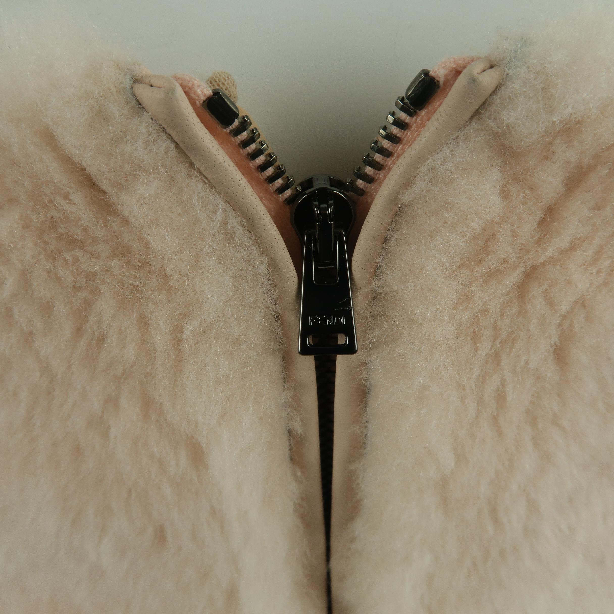 Fendi Pink Shearling Fur Strapless Bustier Runway Dress, Fall 2015  1