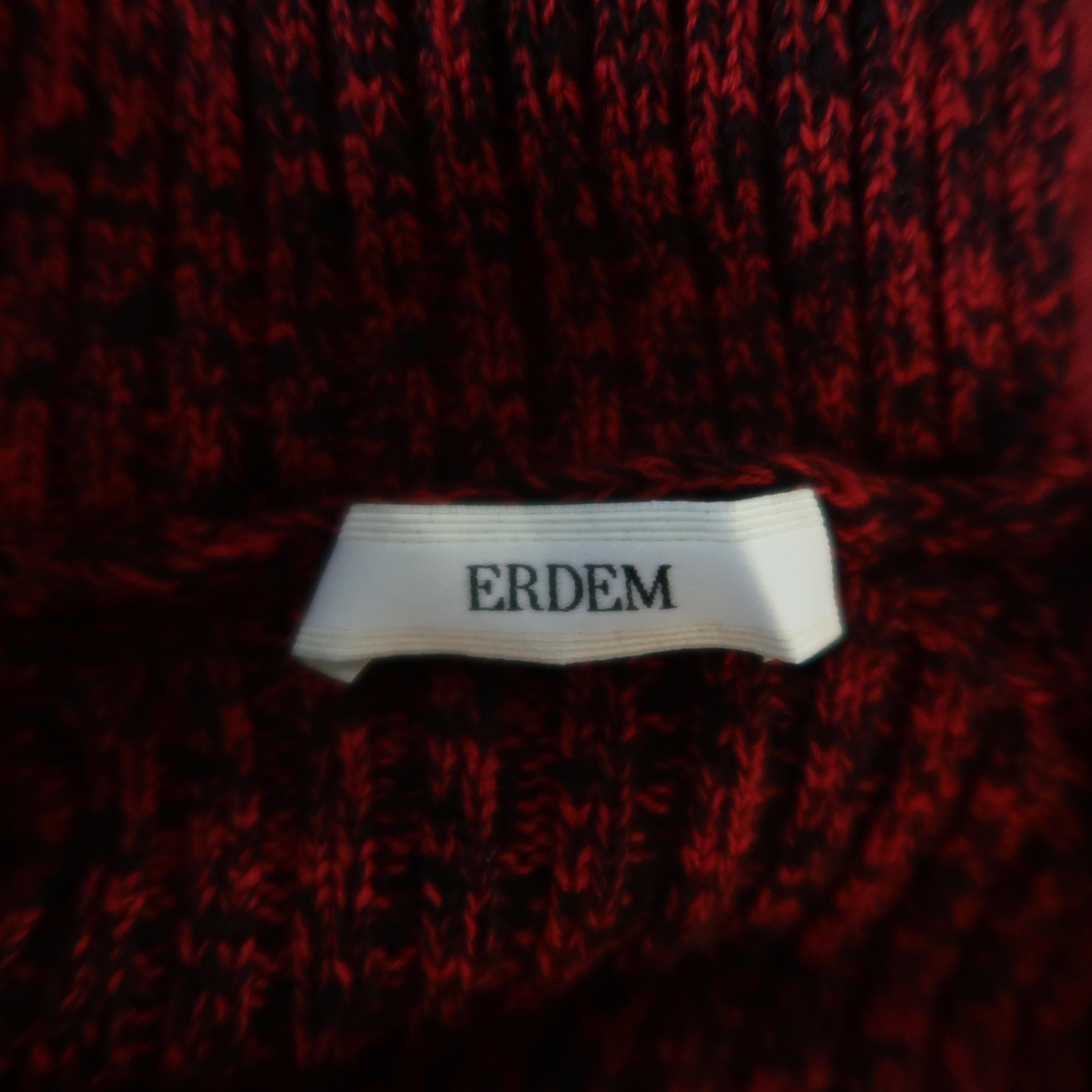 ERDEM Gown - Fall 2015 Runway - Red, Purple, Knit, Taffeta Feather Evening Dress 9