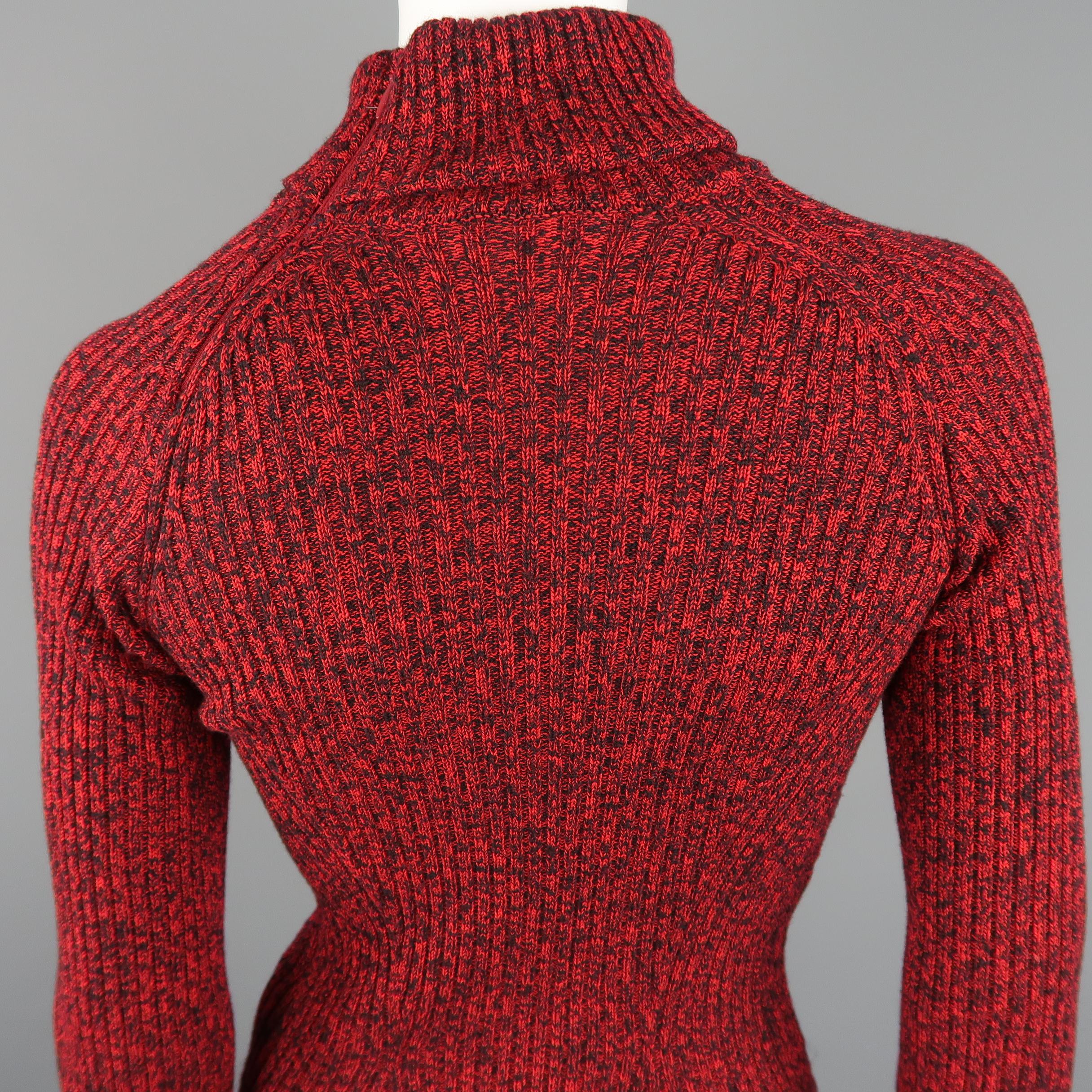 ERDEM Gown - Fall 2015 Runway - Red, Purple, Knit, Taffeta Feather Evening Dress 8