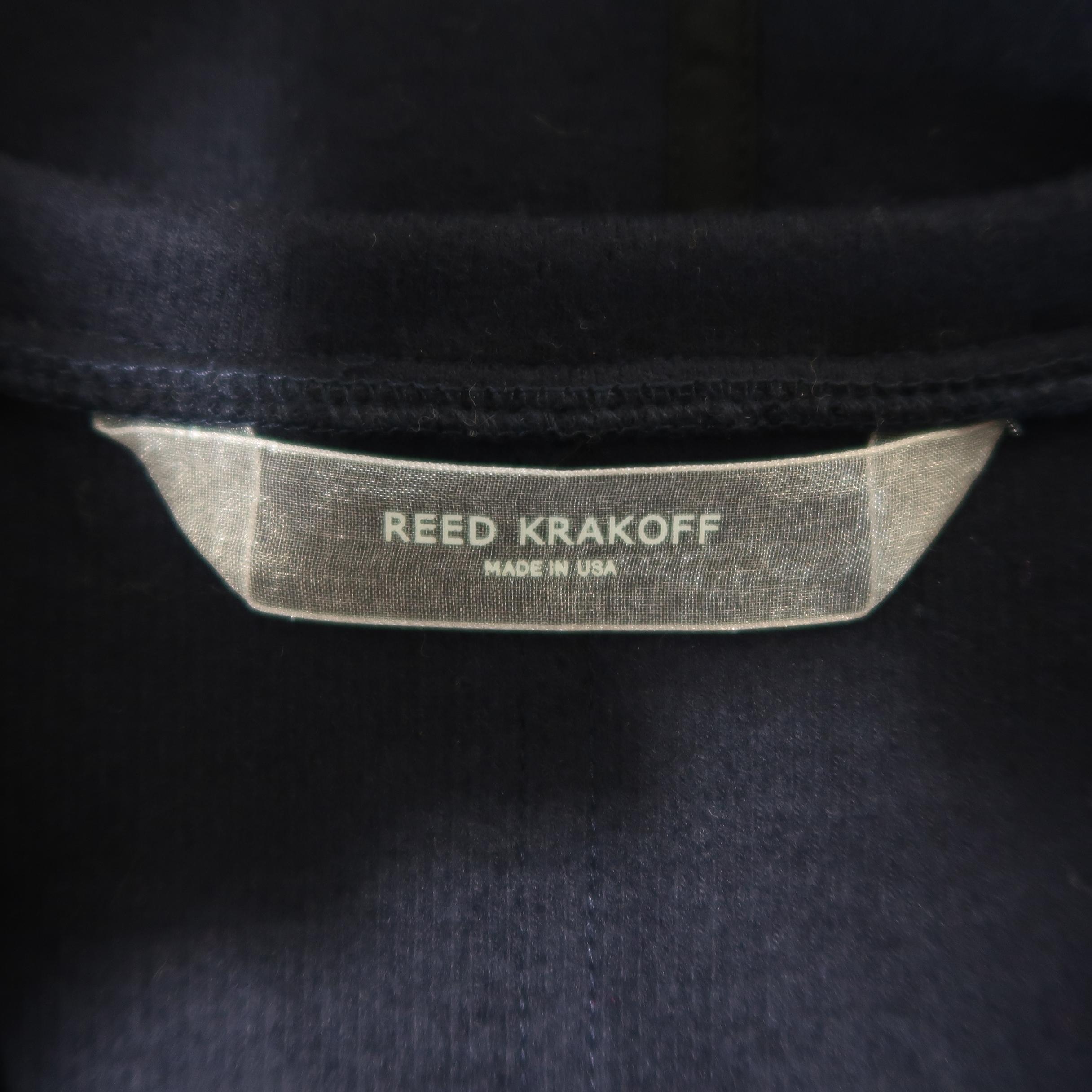REED KRAKOFF Size 4 Navy Wool Fur Panel Sleeveless Vest Dress Top 2
