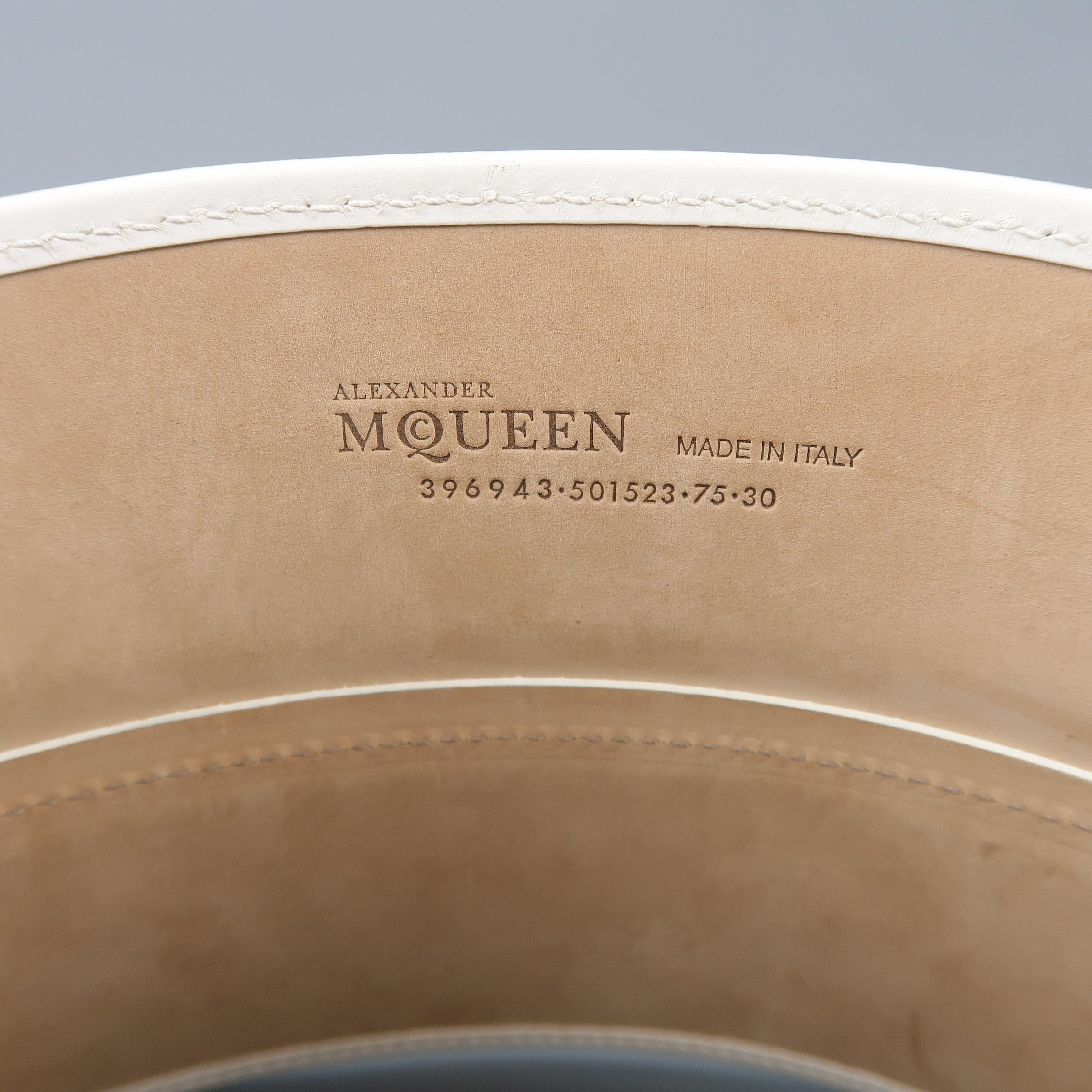 Alexander McQueen White Leather Corset Waist Belt In Good Condition In San Francisco, CA