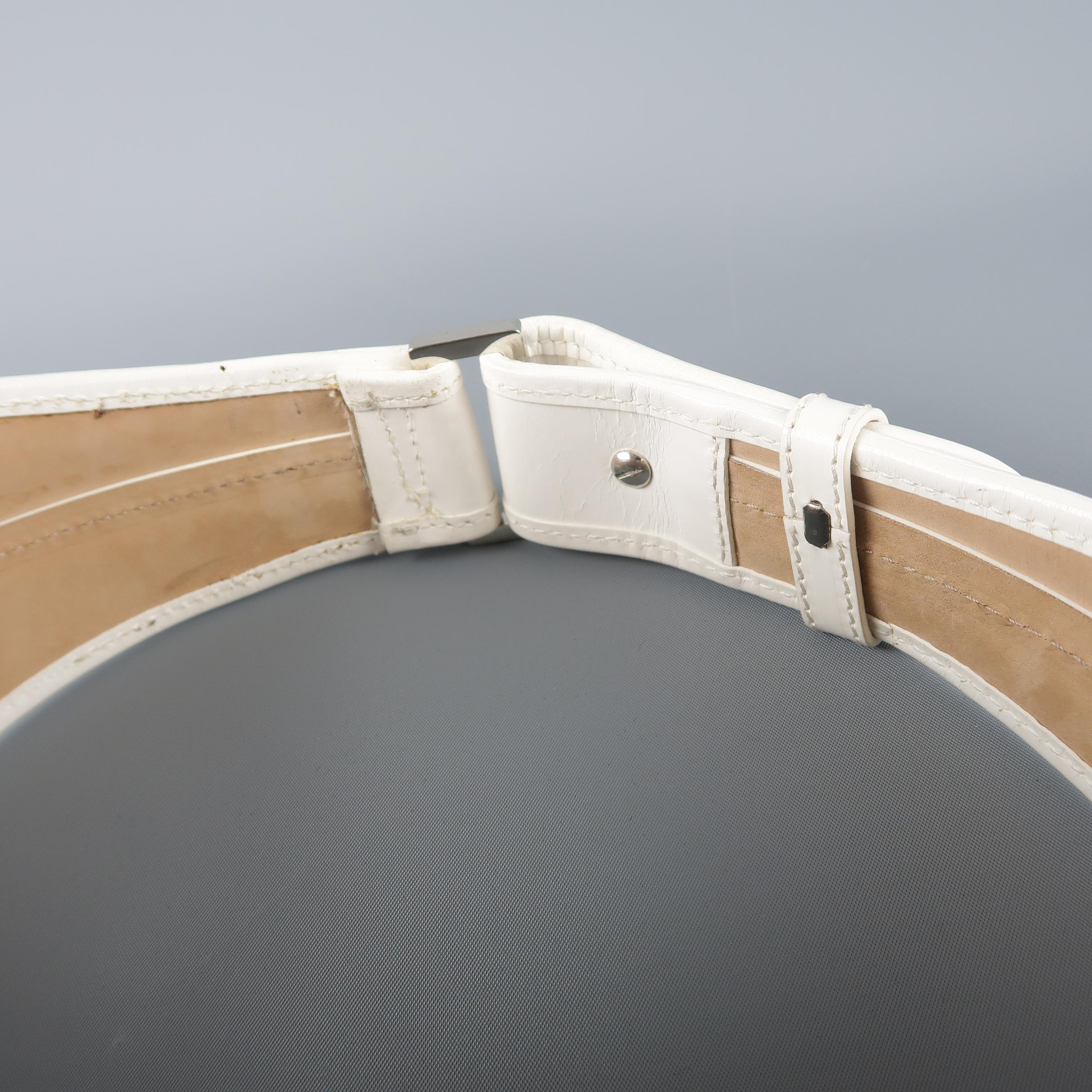 Women's or Men's Alexander McQueen White Leather Corset Waist Belt