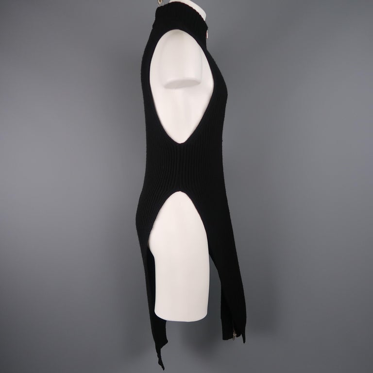 Pull Sans Manches Col Roulé Alexander Wang – Noir, Taille XS Oversize, Neuf Avec étiquette