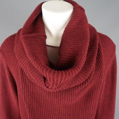 D.GNAK by KANG D. Size M Burgundy Knitted Wool Blend Oversized Cowl Neck Sweater