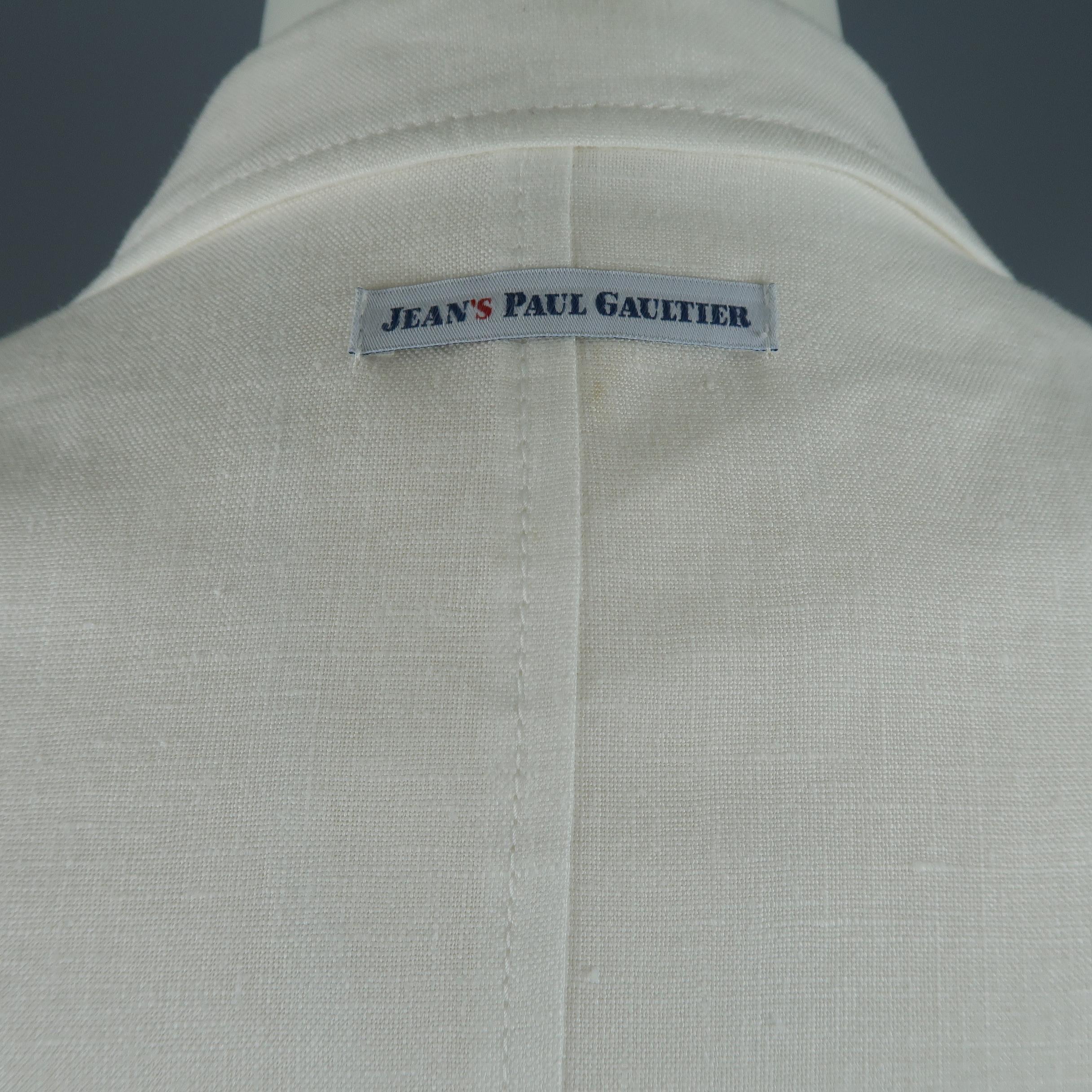 Gaultier Jeans by Jean Paul Gaultier White Linen Hook Eye Jacket / Sport Coat 3
