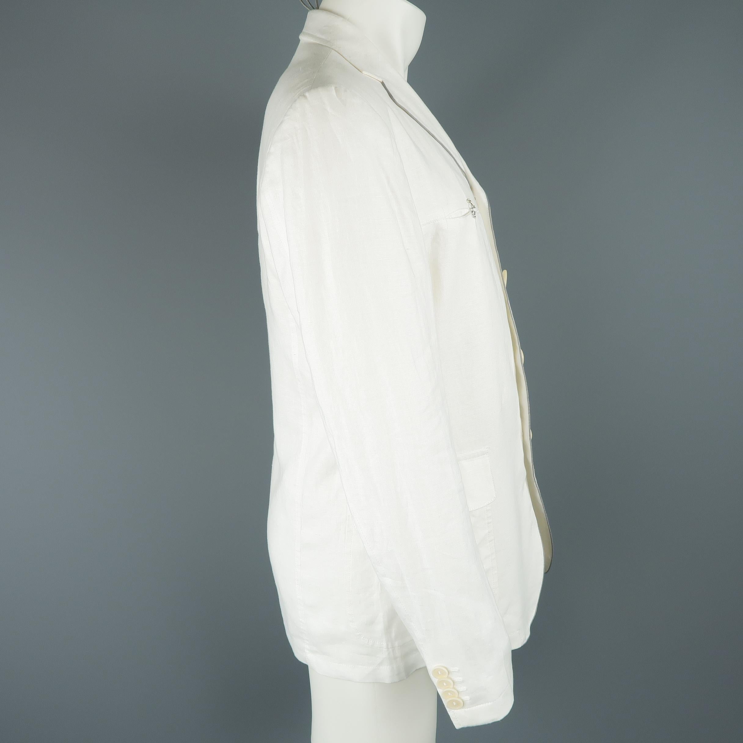 Gaultier Jeans by Jean Paul Gaultier White Linen Hook Eye Jacket / Sport Coat 1