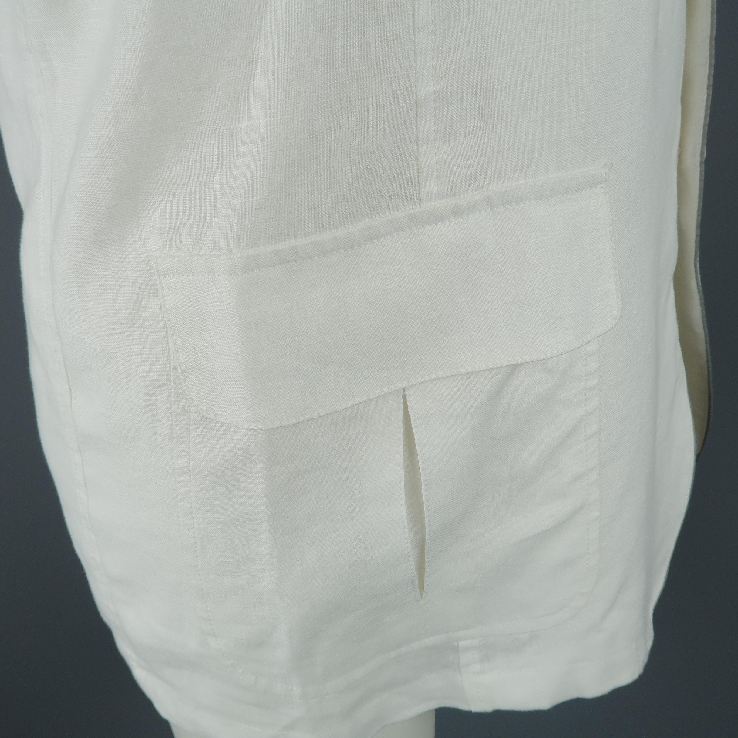 Men's Gaultier Jeans by Jean Paul Gaultier White Linen Hook Eye Jacket / Sport Coat