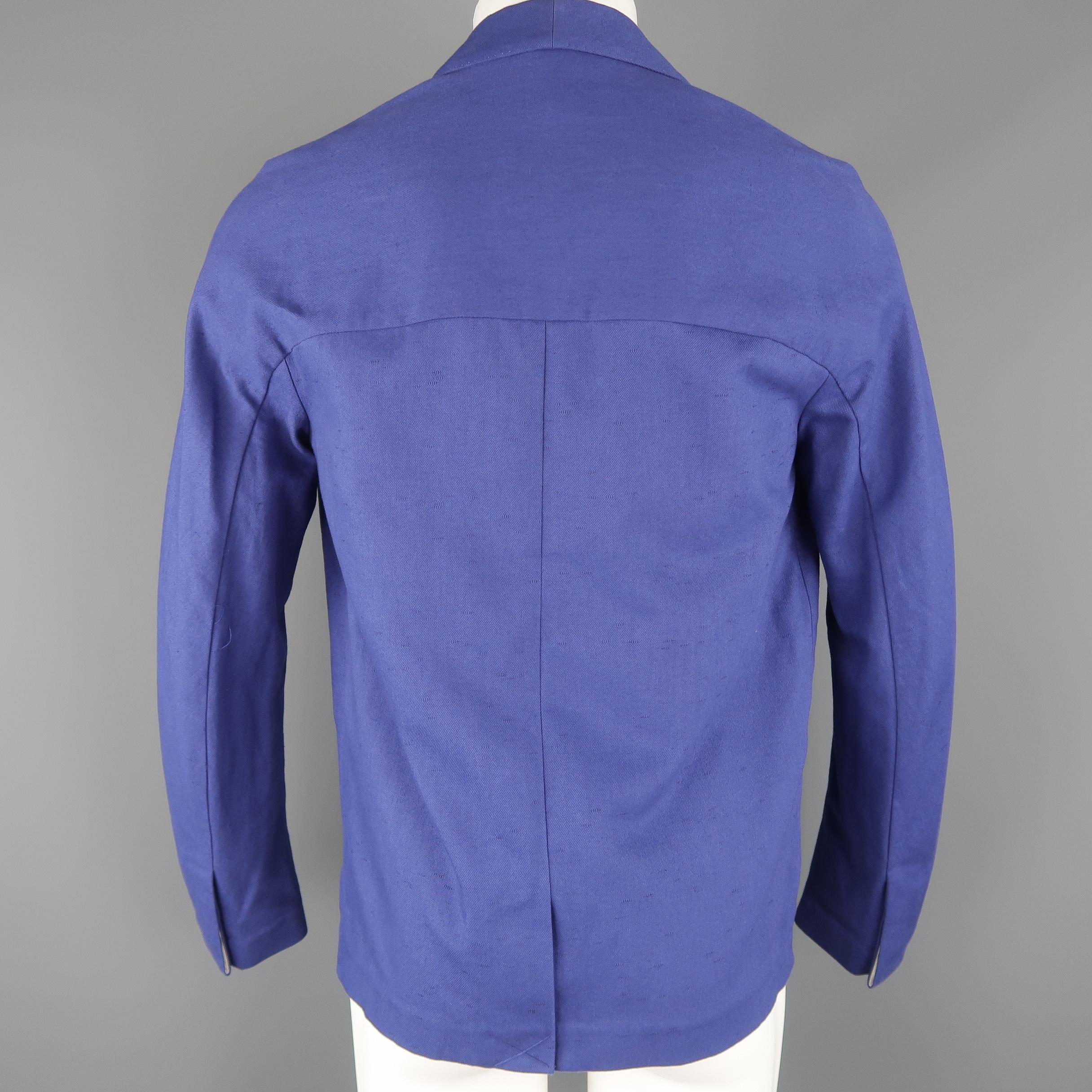 3.1 Phillip Lim Blue Cotton / Linen Shawl Collar Jacket / Sport Coat 1