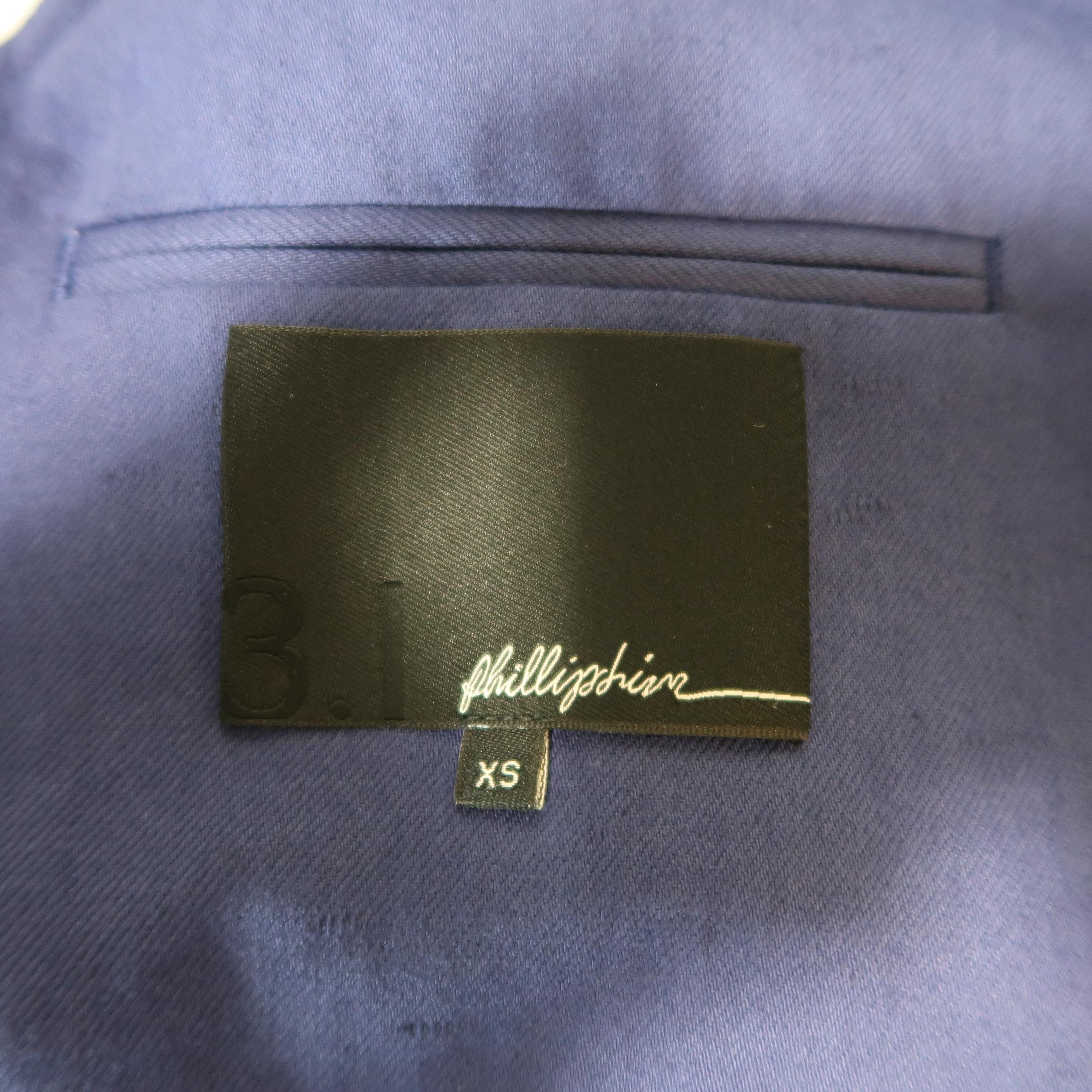 3.1 Phillip Lim Blue Cotton / Linen Shawl Collar Jacket / Sport Coat 4